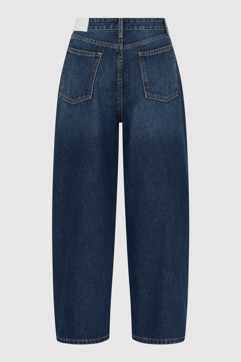 Mid Rise Balloon Jeans - Dark Indigo - 7