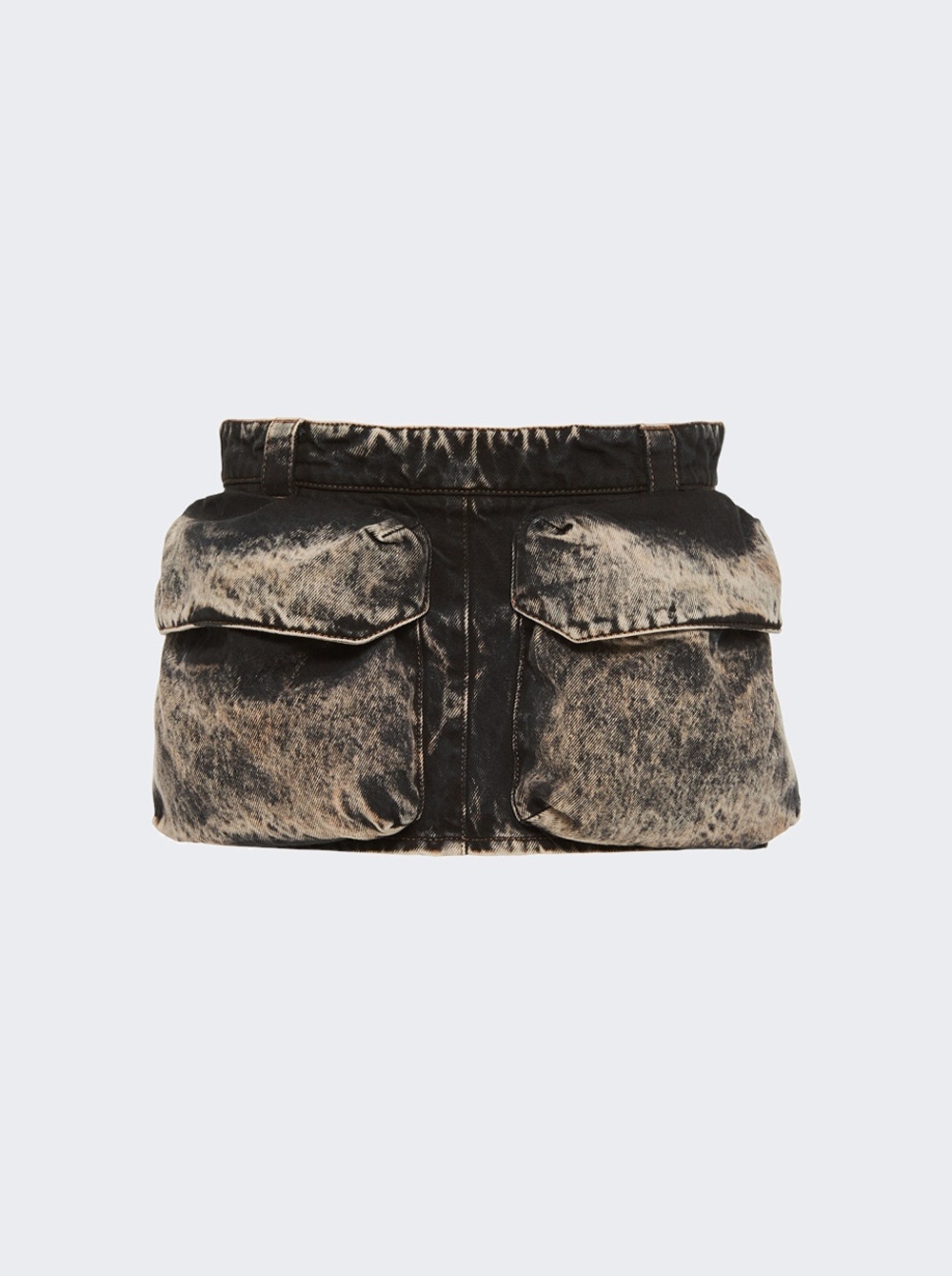 Denim Marbled Skirt Black - 1