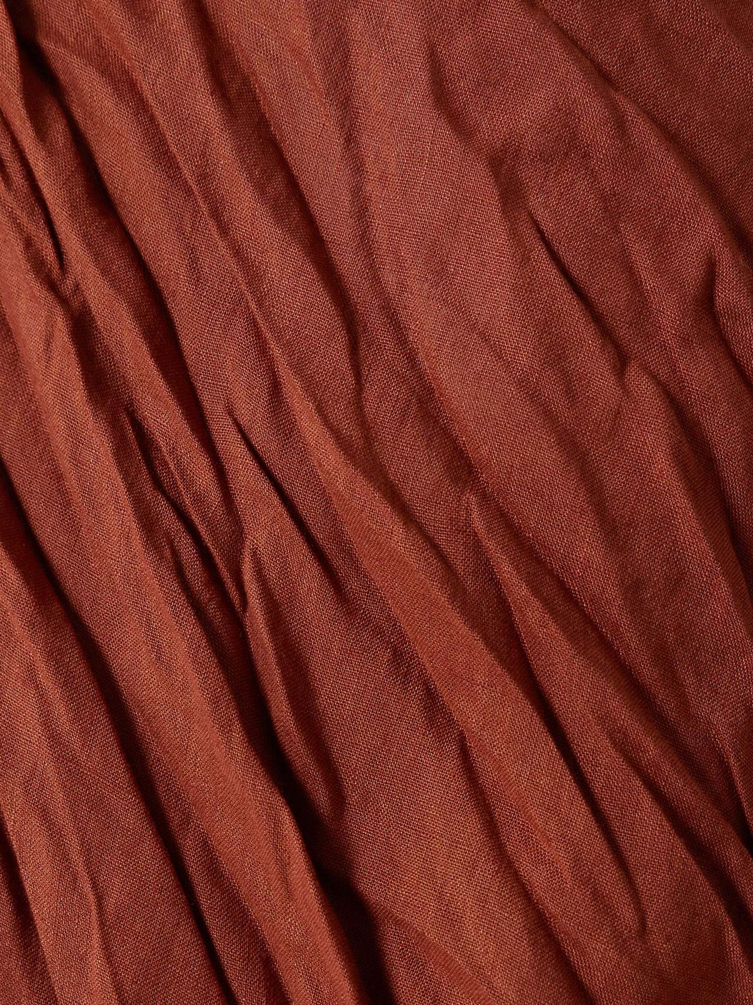 Light and Sound convertible crinkled organic linen-blend maxi skirt Burgundy - 4