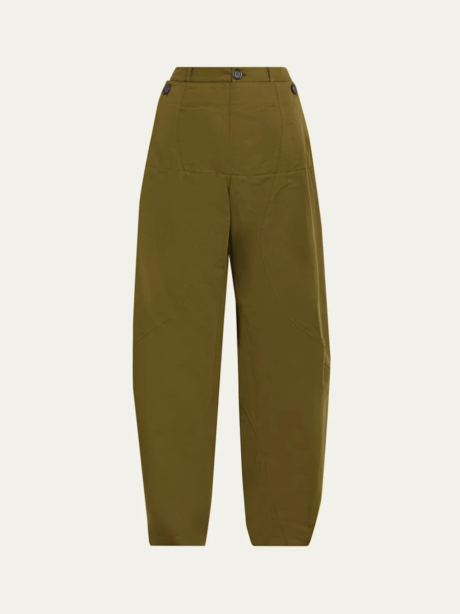 Paneled Barrel-Leg Sailor Trousers - 1