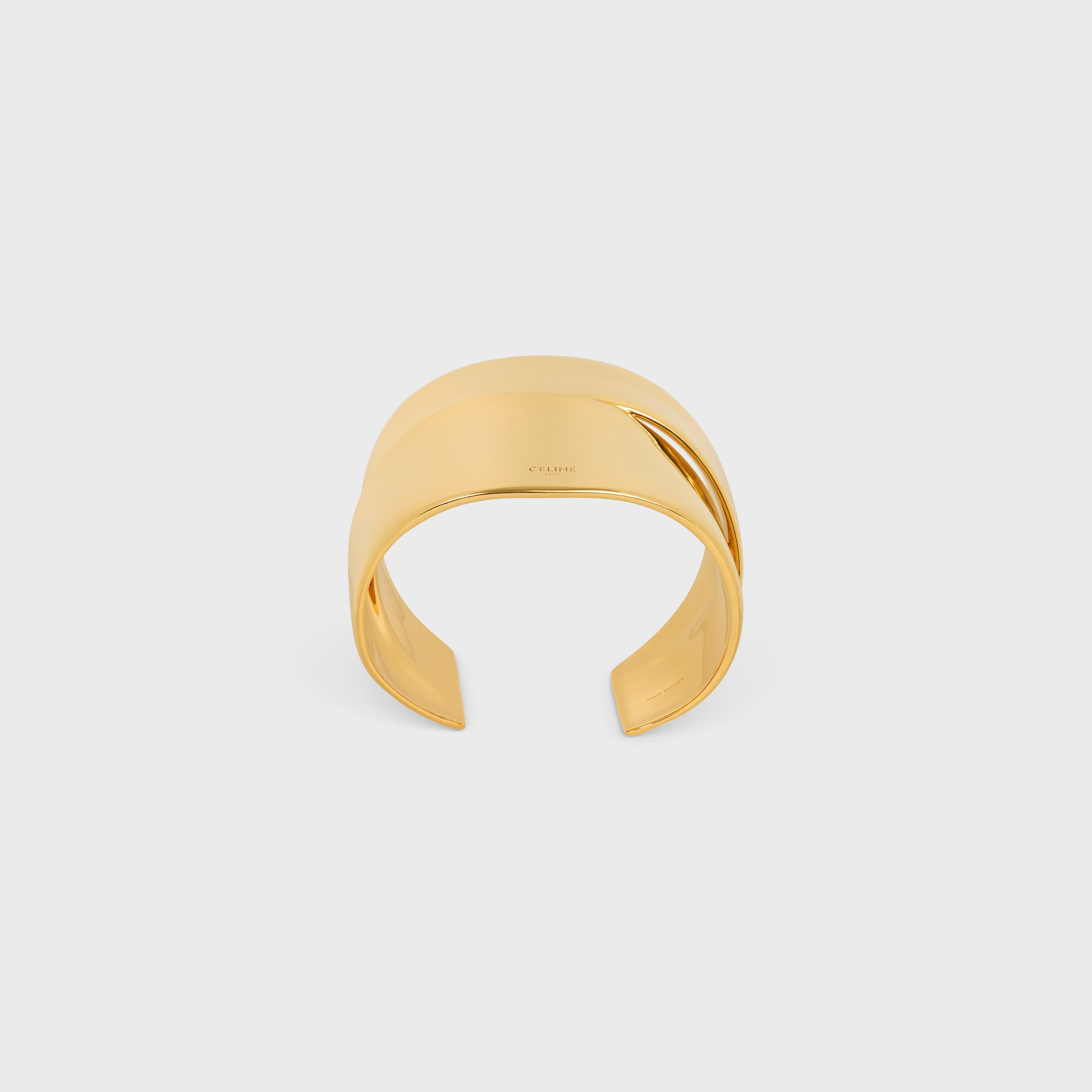 Formes Abstraites Ribbon Cuff in Brass with Gold Finish - 1