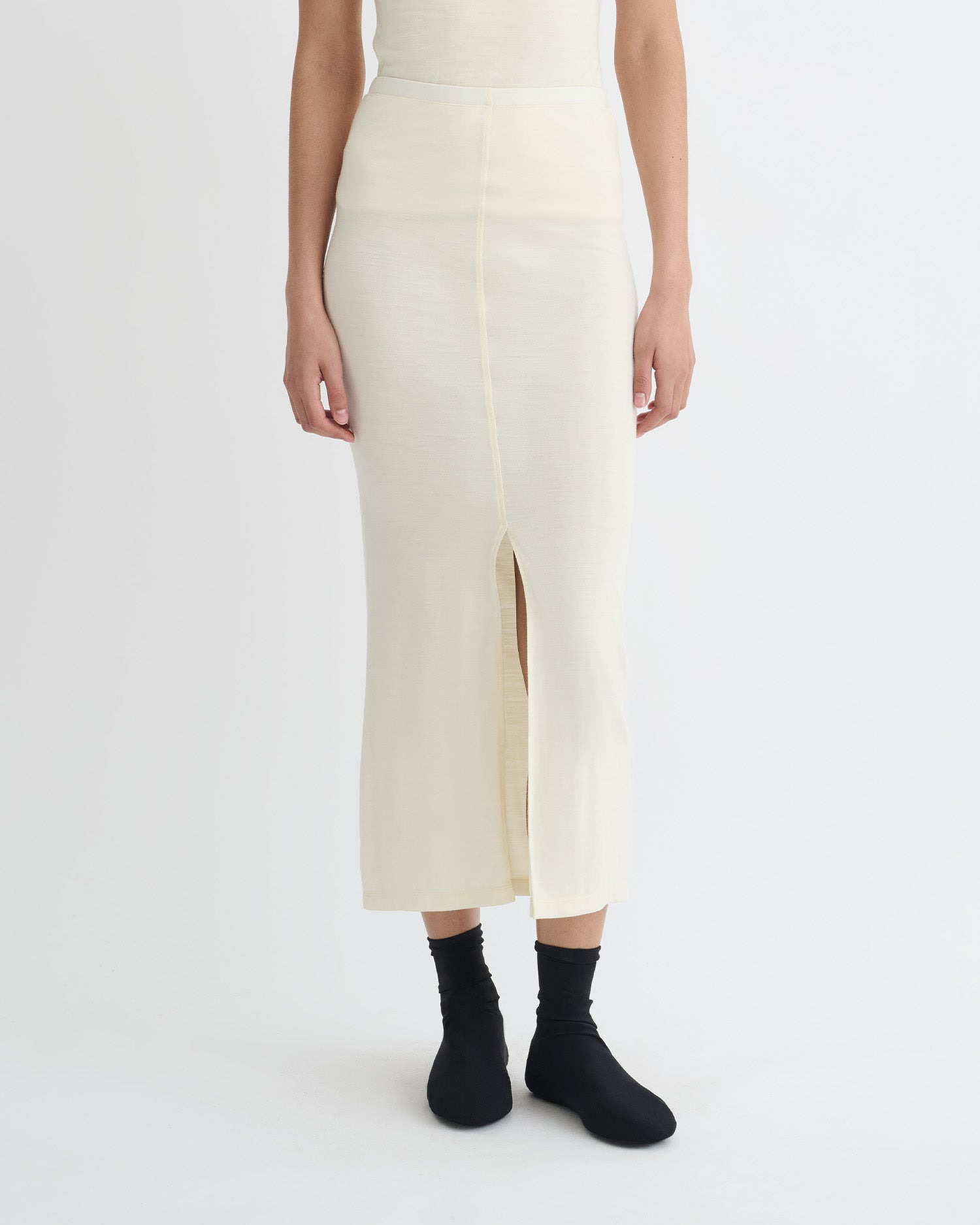 Wool Jersey Midi Skirt - 4