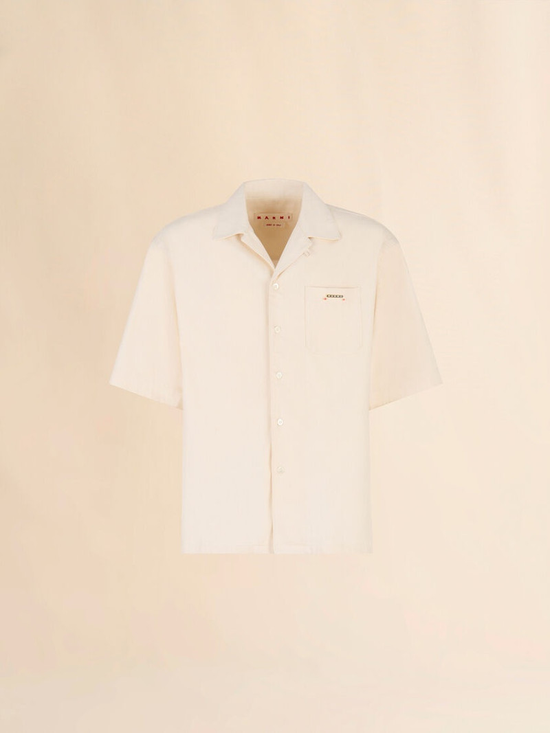CREAM DENIM SHIRT WITH TRUNAKAROO PLAQUE - 1