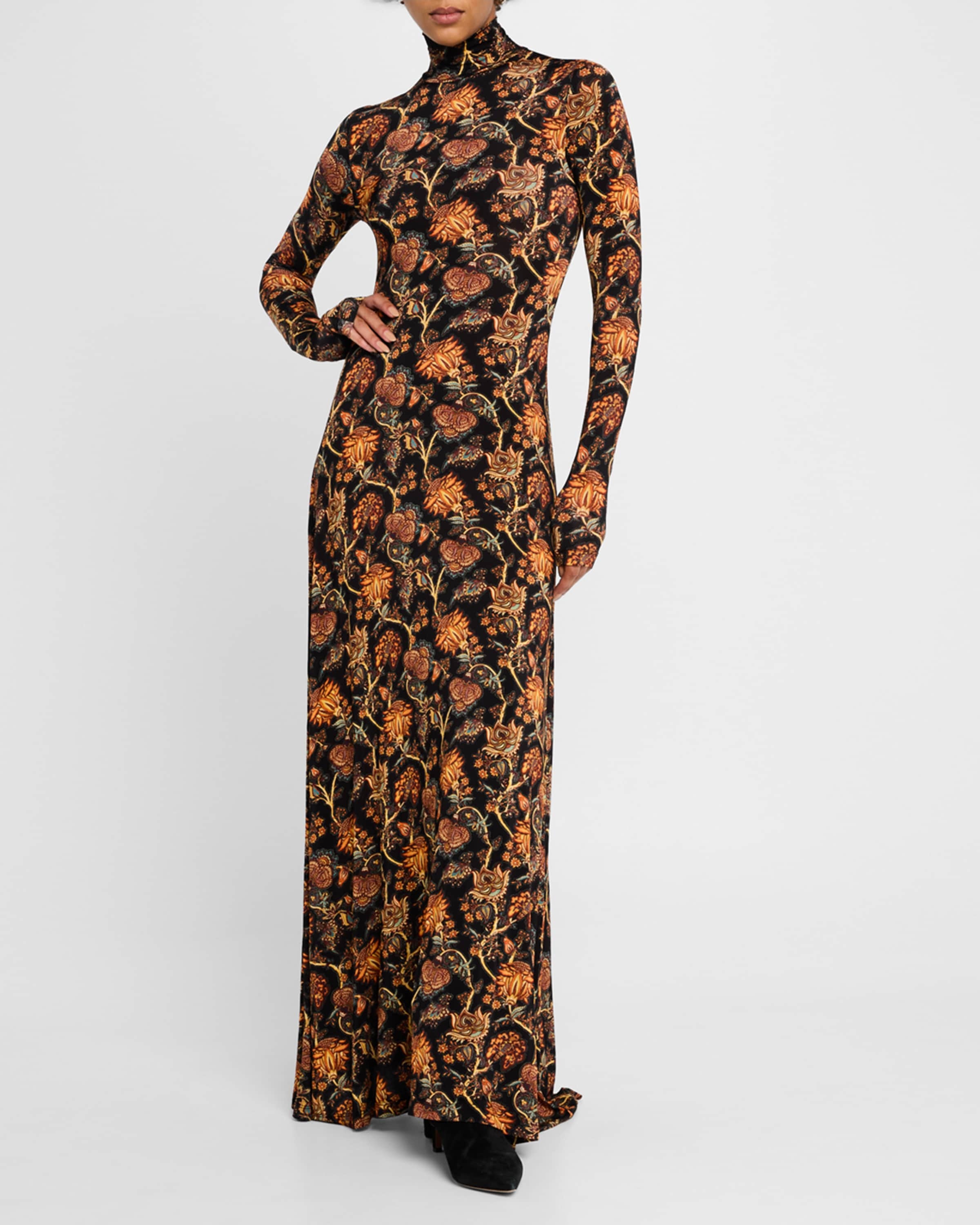 Amari Printed Turtleneck Maxi Dress - 1