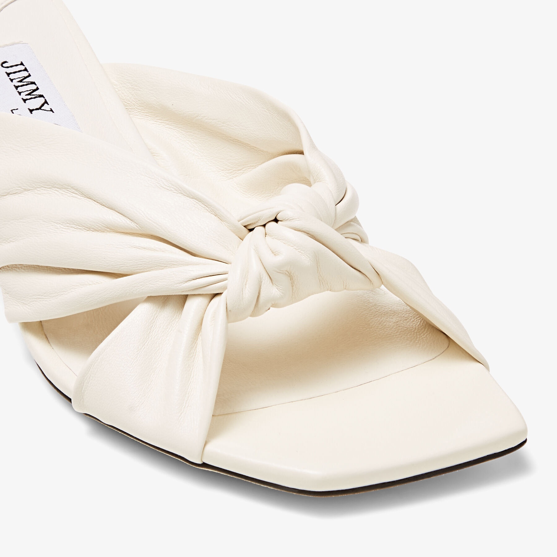 JIMMY CHOO Avenue 50 Latte Nappa Leather Mules | REVERSIBLE