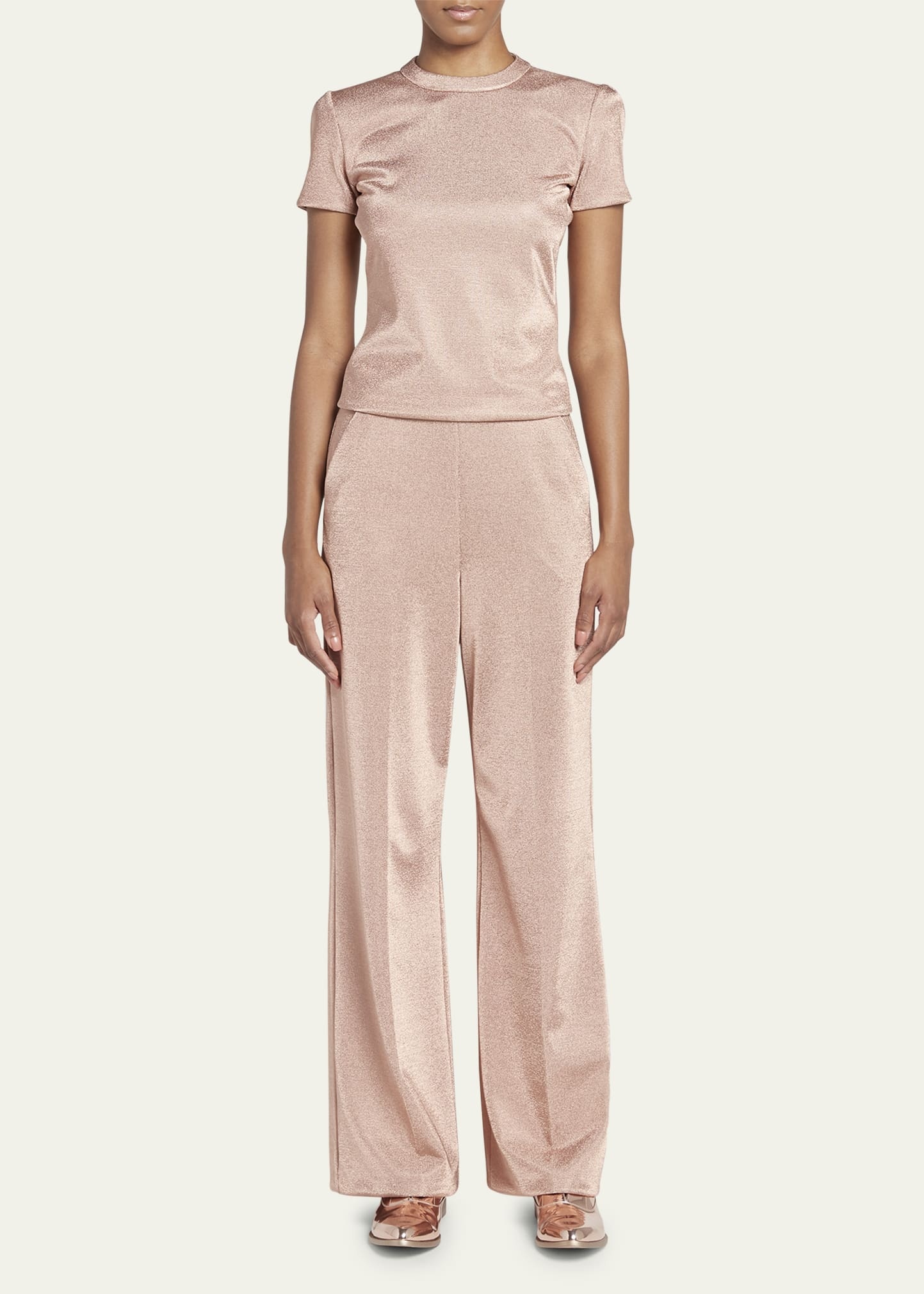 Lurex Bonded Jersey Trousers - 2