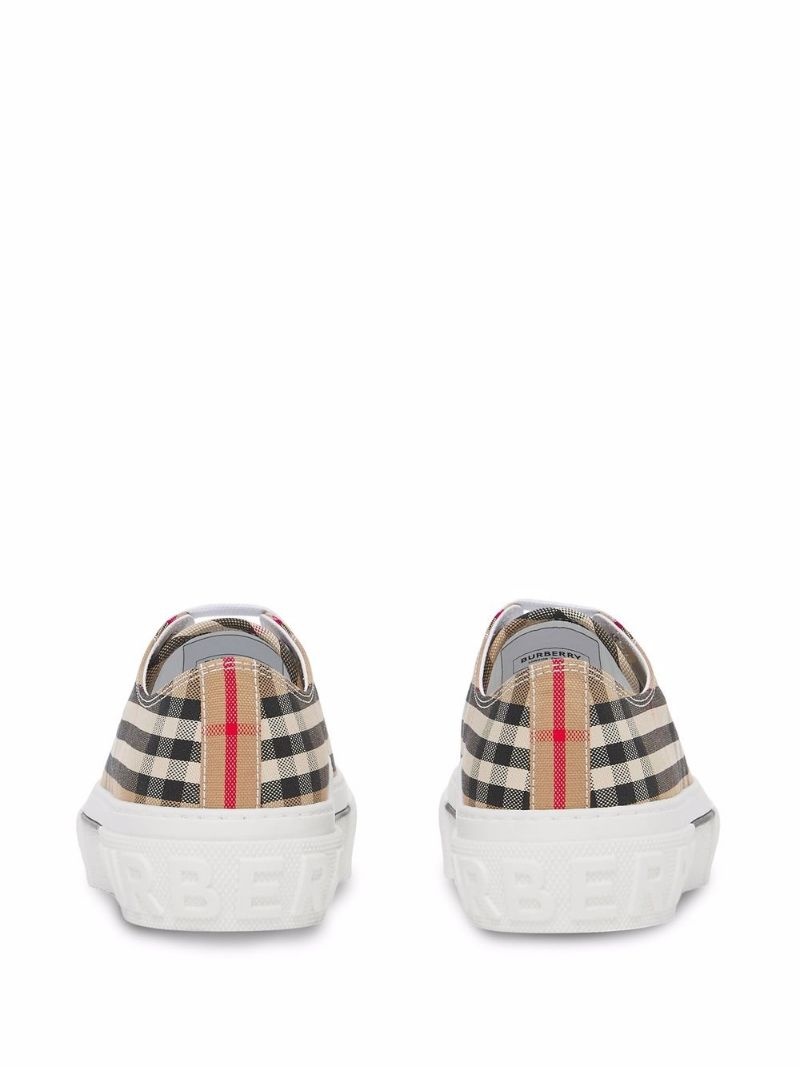 Vintage check cotton sneakers - 3
