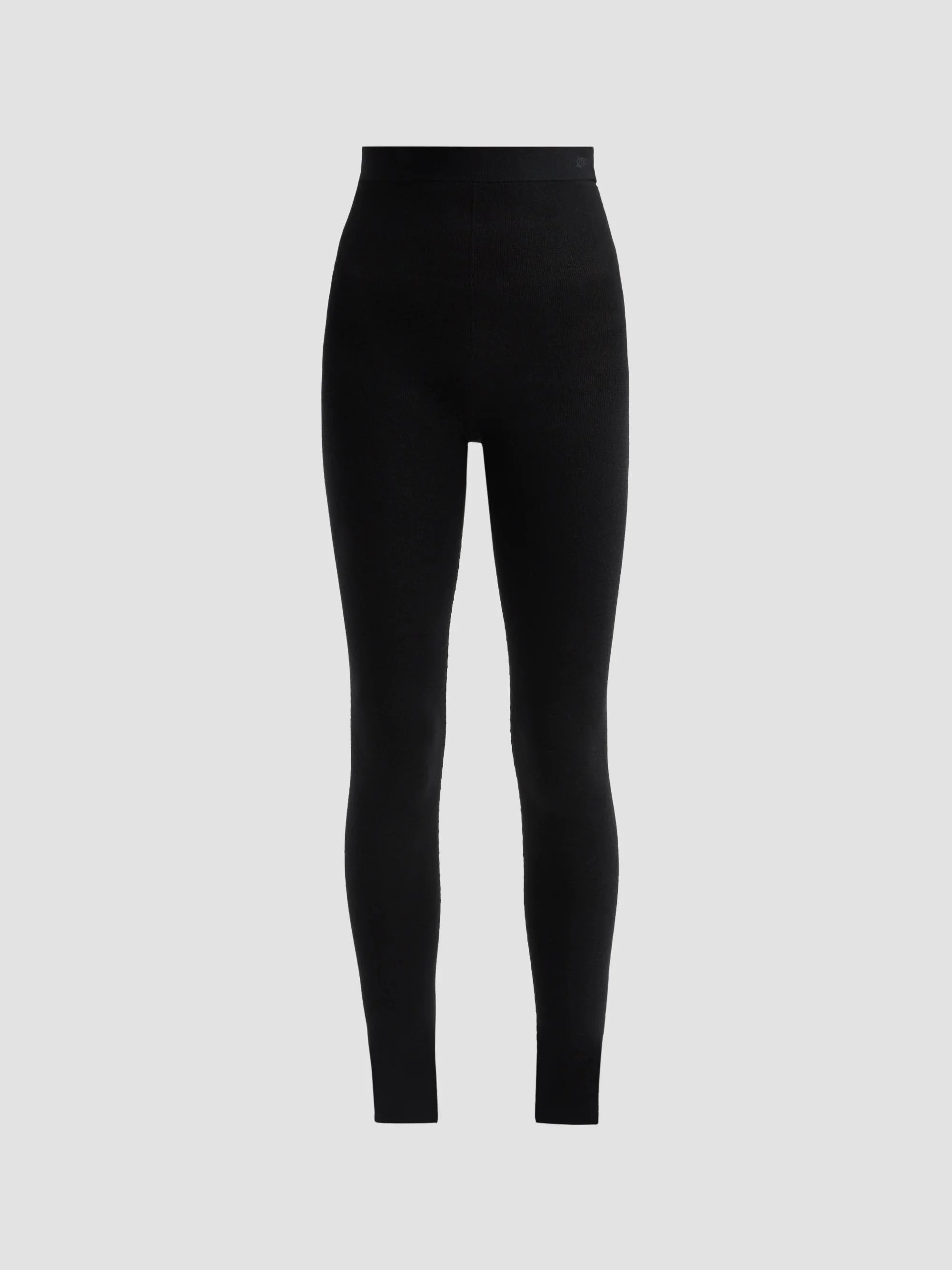 Women's Seamless Wool Leggings - Nero - 1