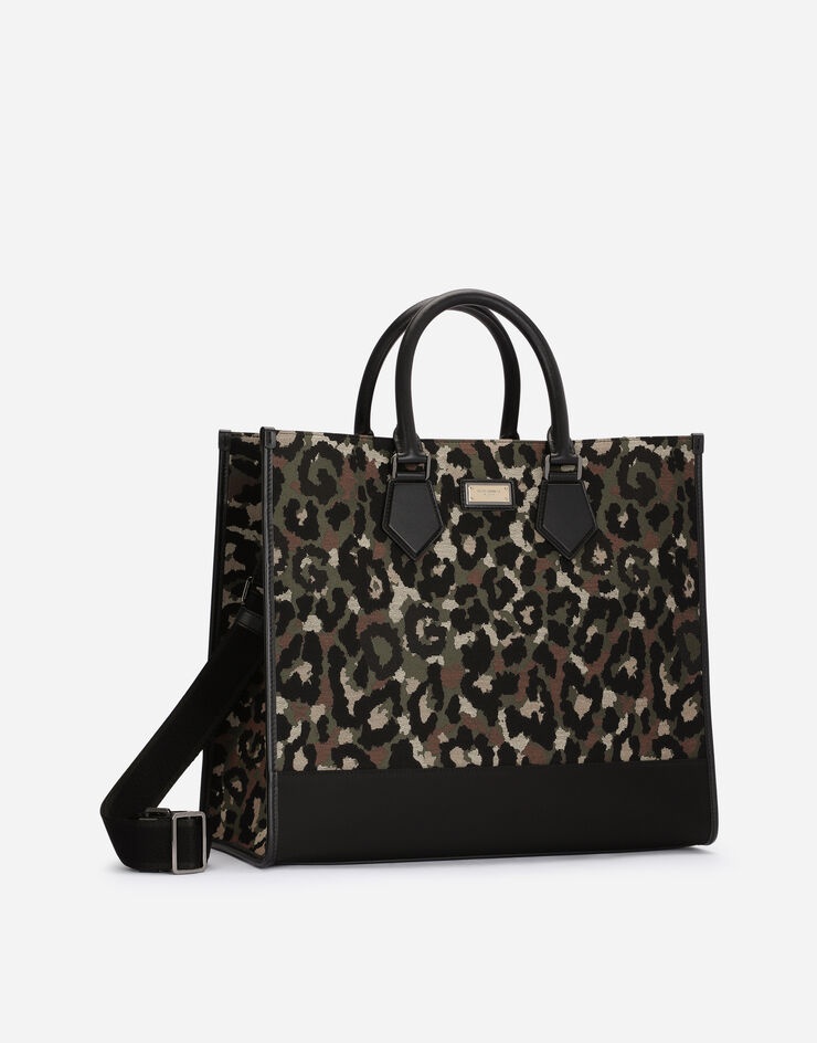 Large camouflage jacquard shopper - 3