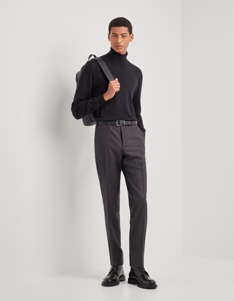 Canali BROWN HIGH-WAISTED IMPECCABILE WOOL PANTS outlook