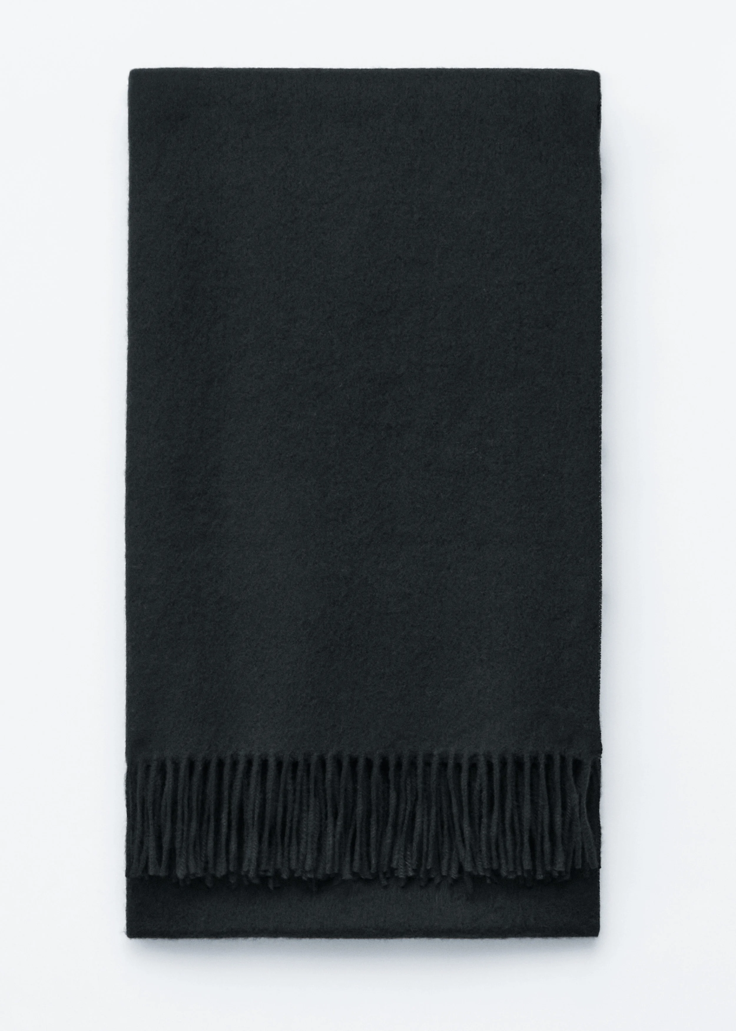 Fringed Wool Blanket Scarf - 1
