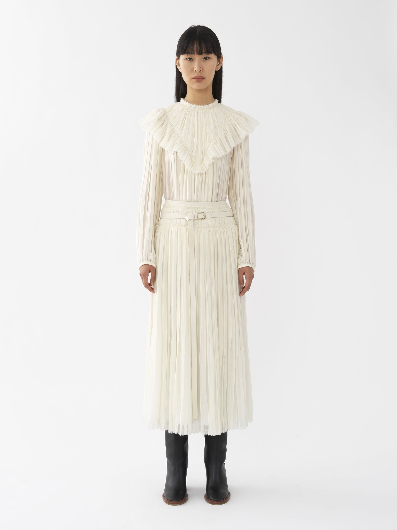 PLEATED MID-LENGTH SKIRT - 3