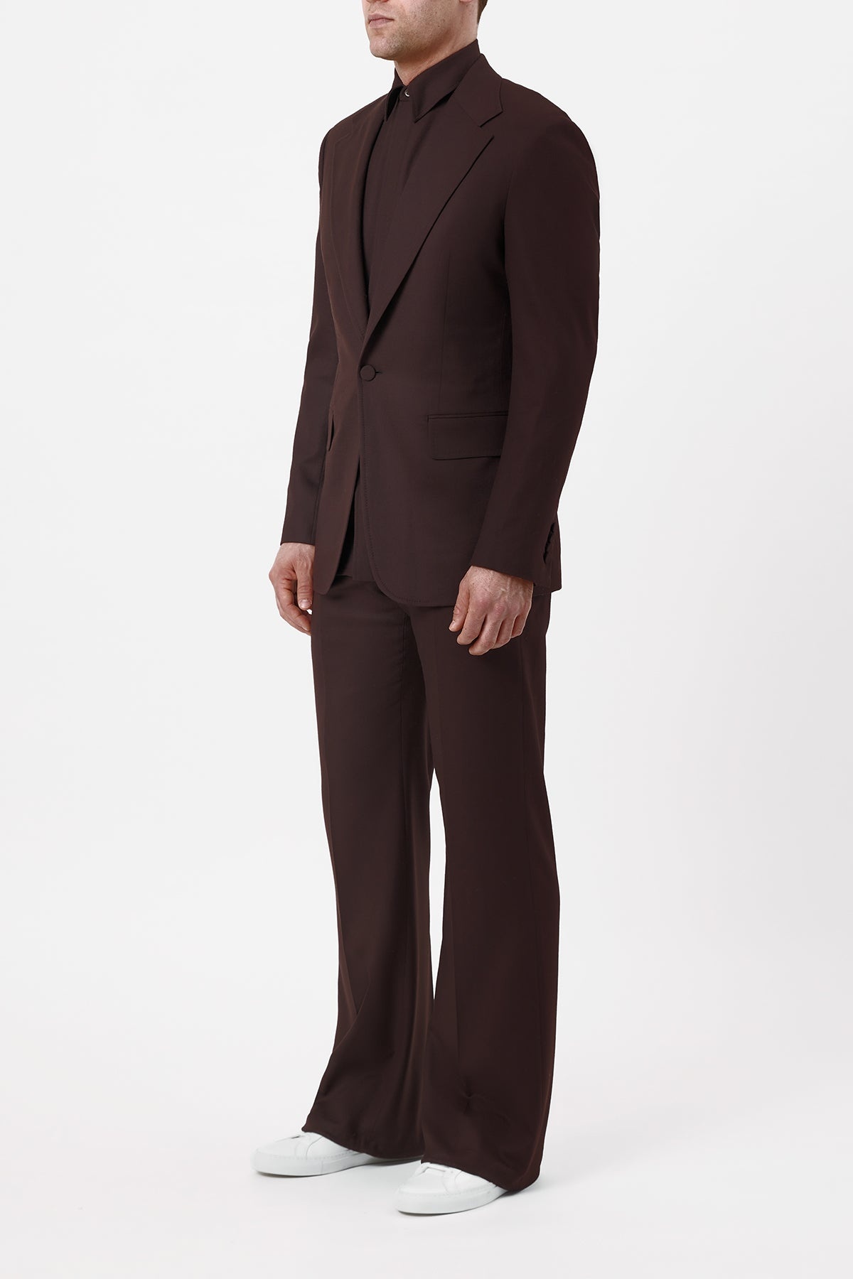 Vista Pant in Chocolate Superfine Wool - 3