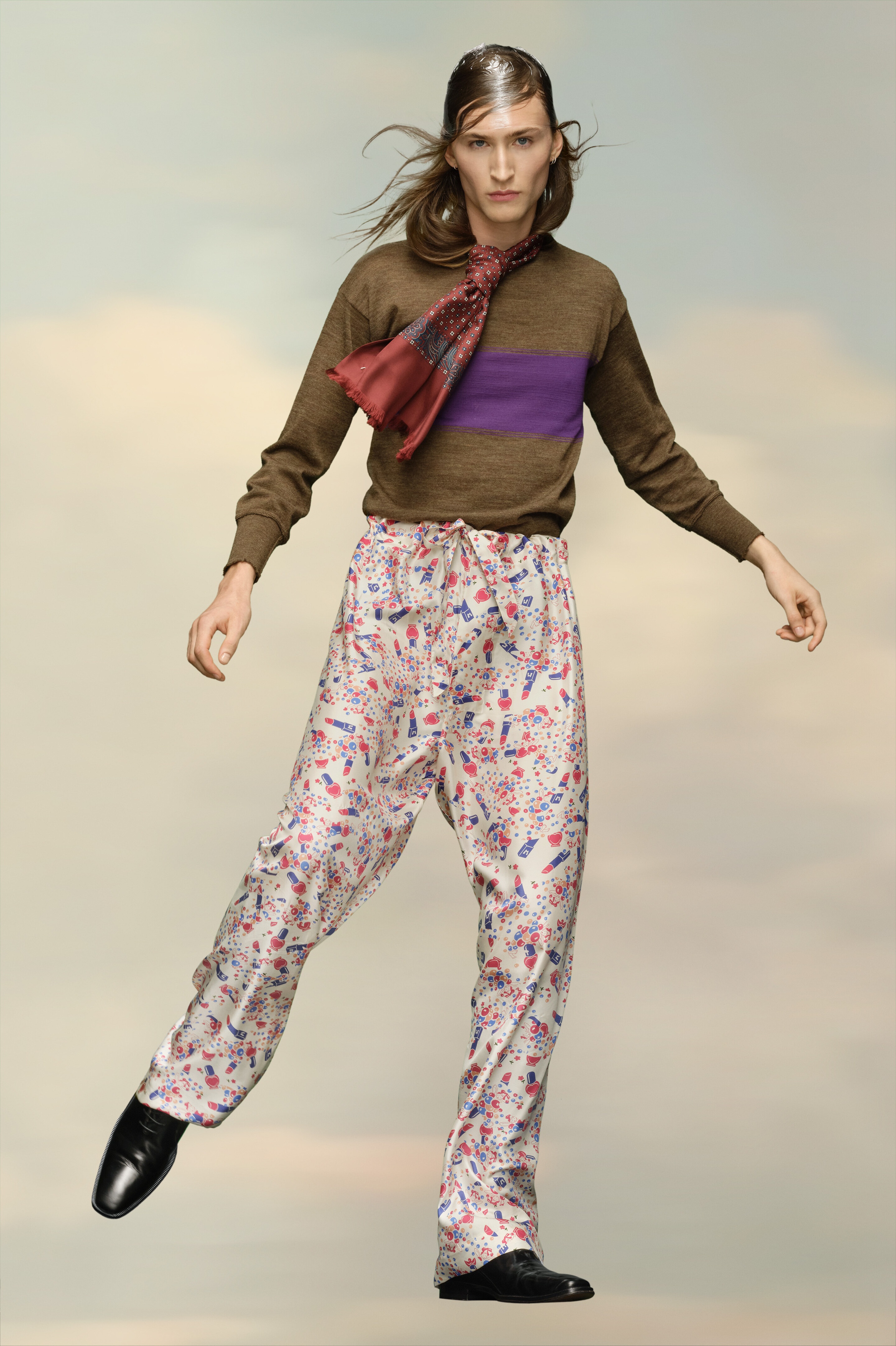 Ditsy silk trousers - 2