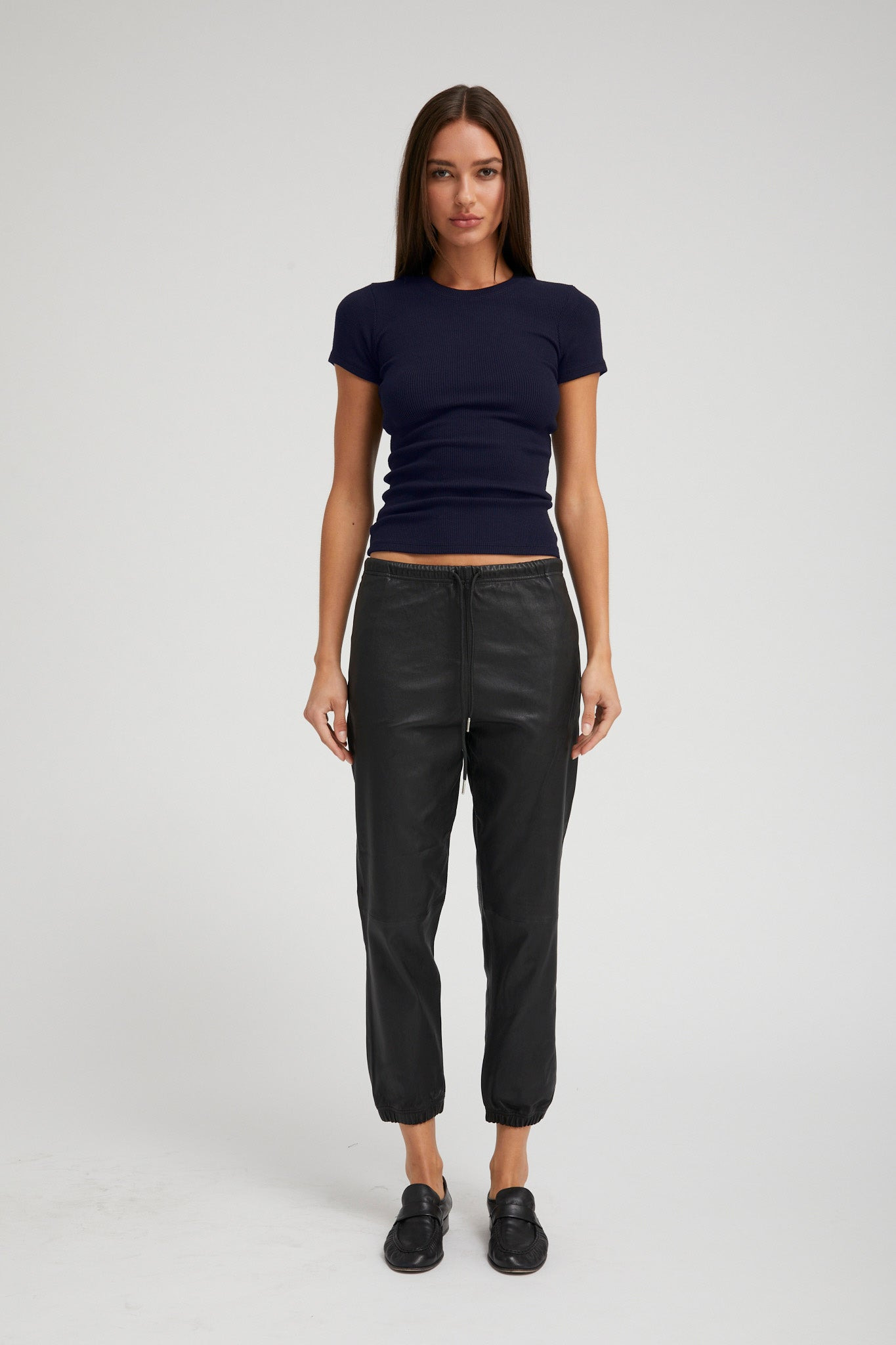 NAVY RIB BABY TEE - 2