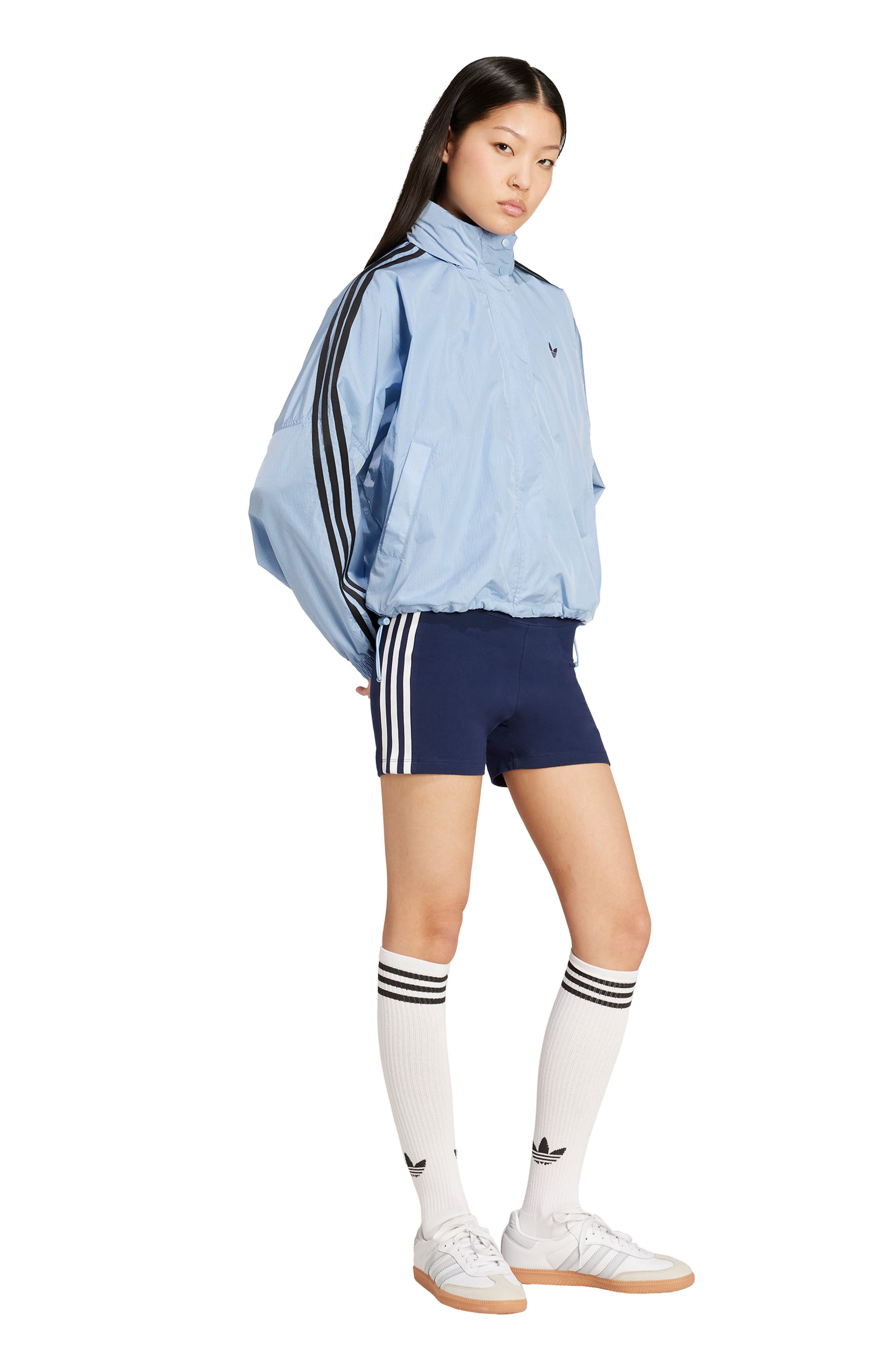 adidas 3-Stripes Booty Bike Shorts in Night Indigo/White at Nordstrom - 5