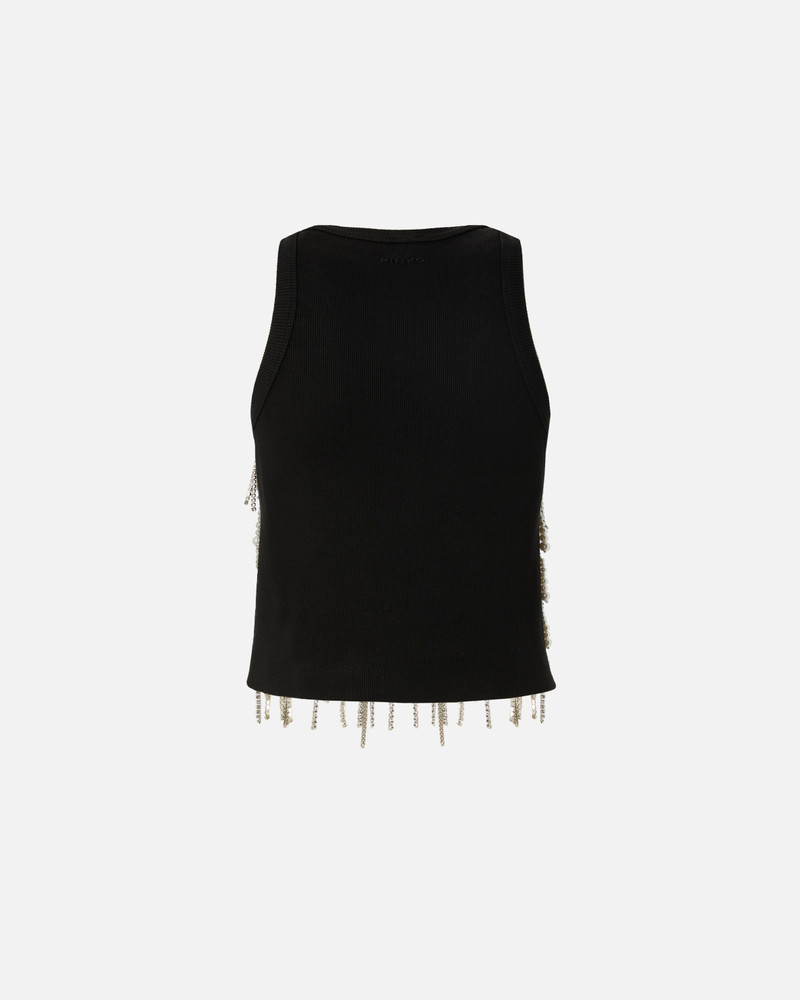 PINKO TOP WITH RHINESTONES AND JEWEL CHAIN outlook