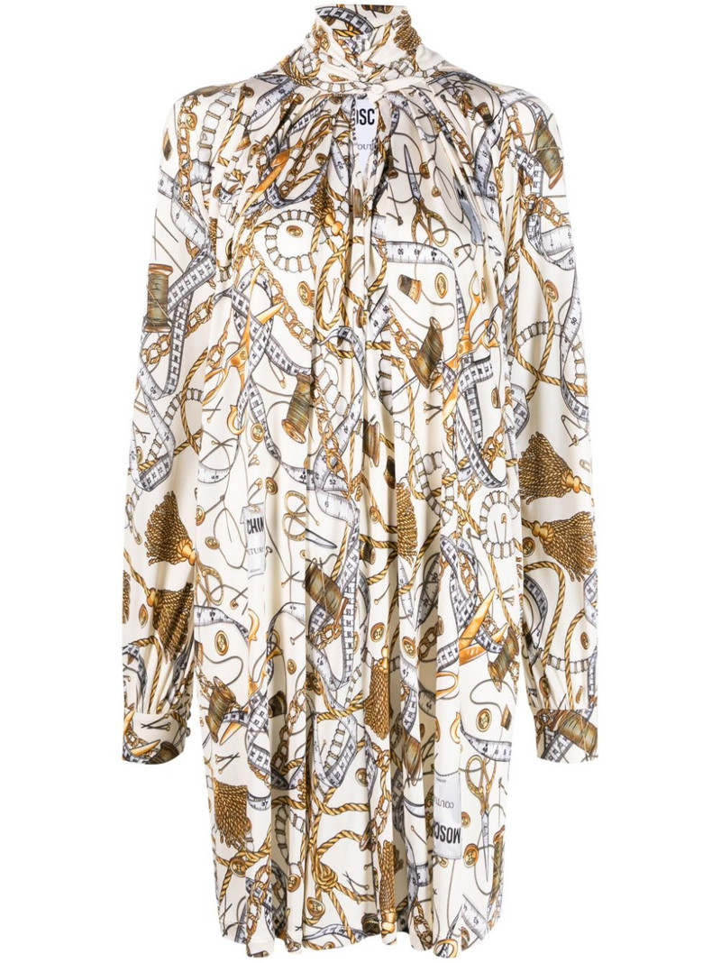 graphic-print high-neck midi dress 1