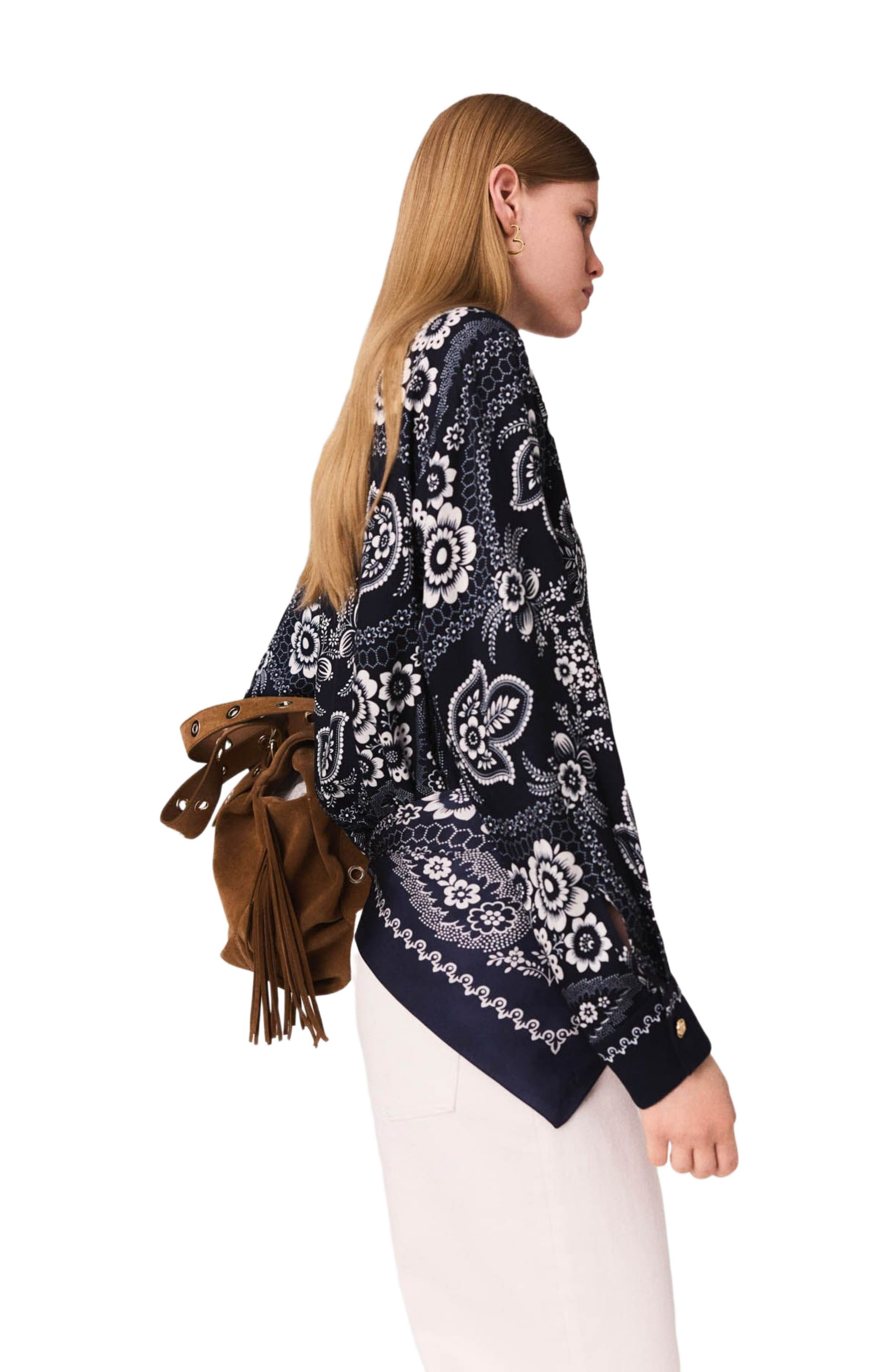 maje Bandana printed blouse in Navy Bandana Print at Nordstrom - 2