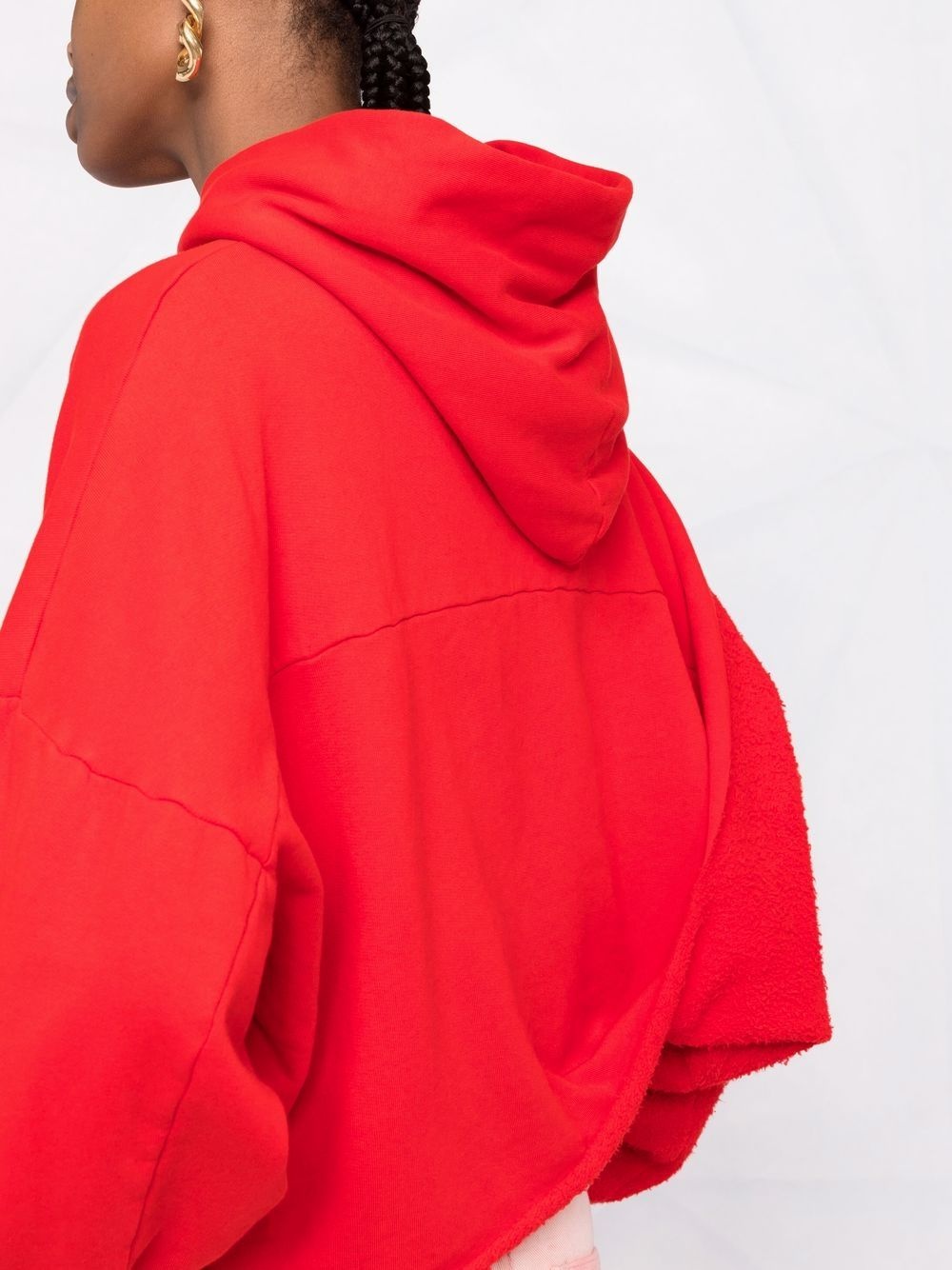 cropped oversize-drape hoodie - 3