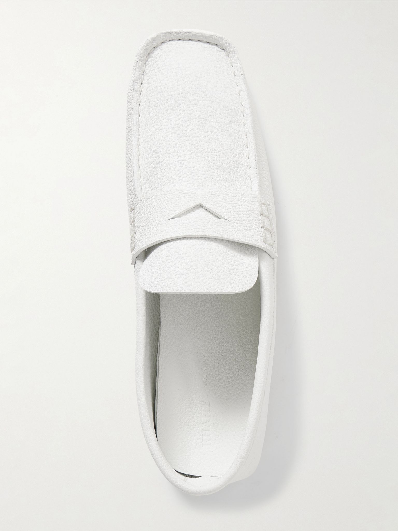 Billy textured-leather loafers White - 5