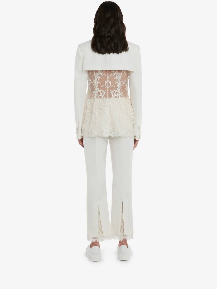 Lace Trousers in Bone - 4