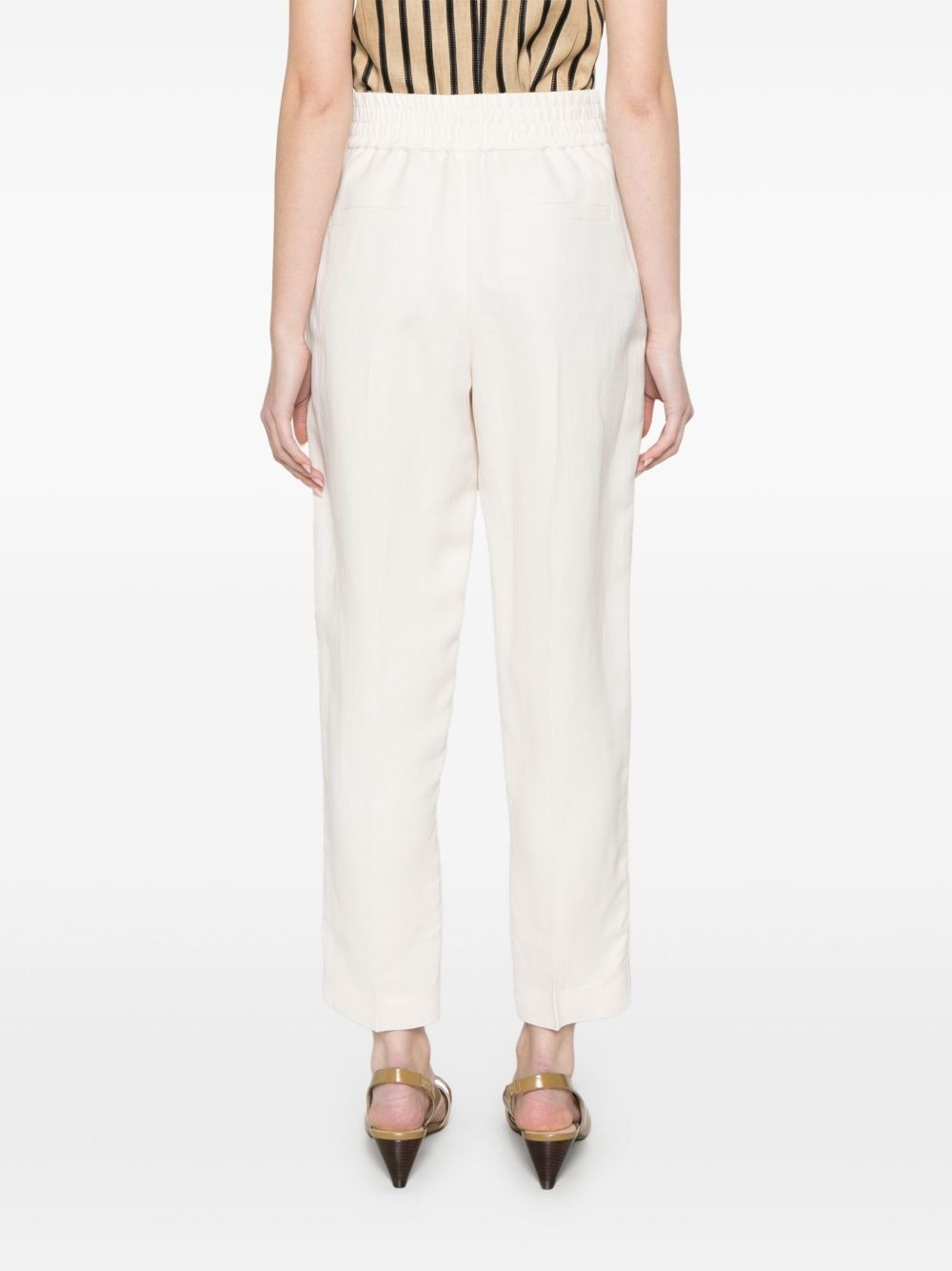 pressed-crease tapered trousers - 4