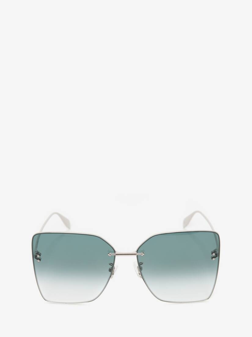 Piercing Bridge Sunglasses in Silver - 1