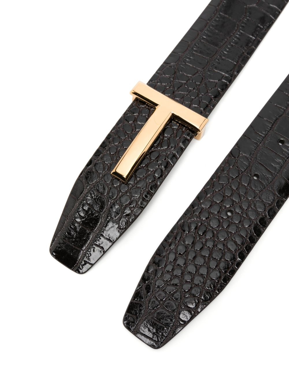 crocodile-embossed belt - 2