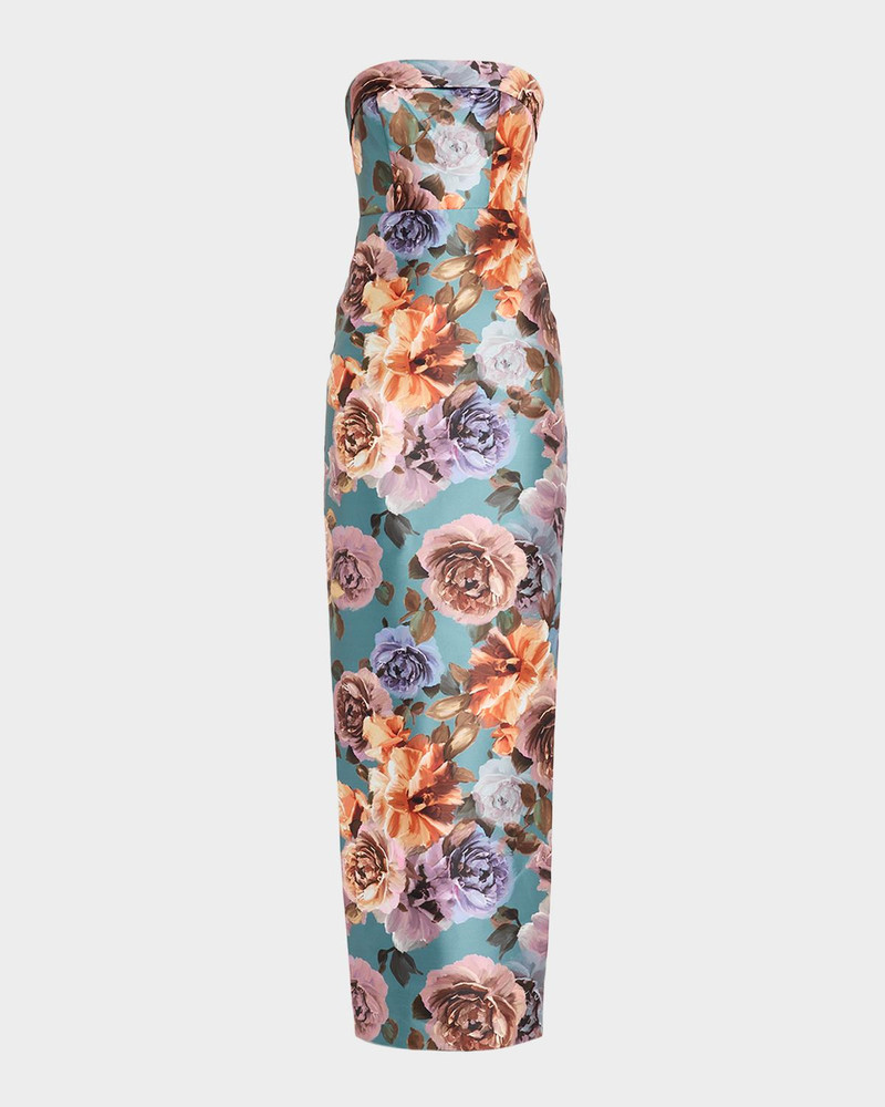 Cleo Strapless Floral-Print Column Gown 1