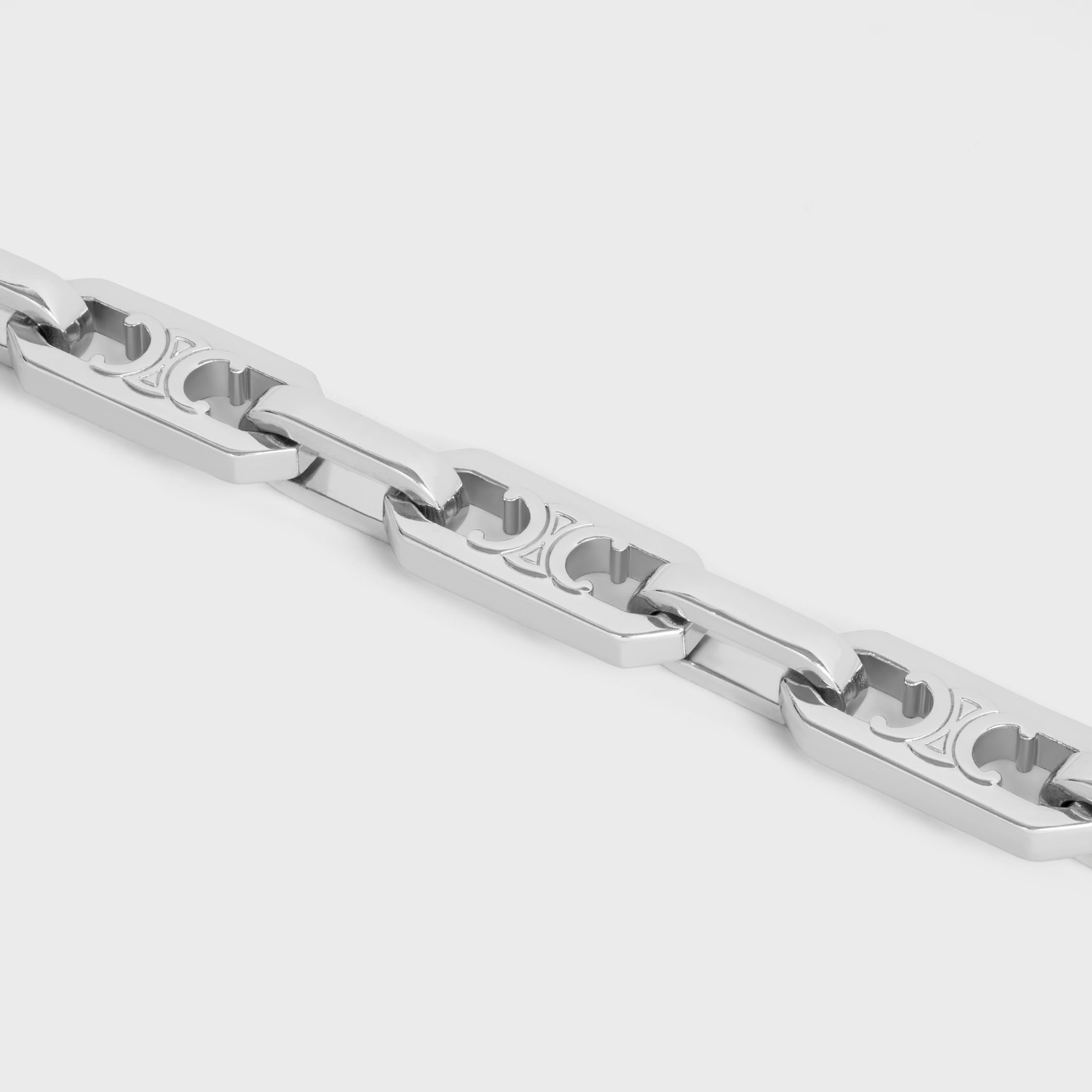 Triomphe Small Octagon Bracelet in Brass with Rhodium Finish - 3