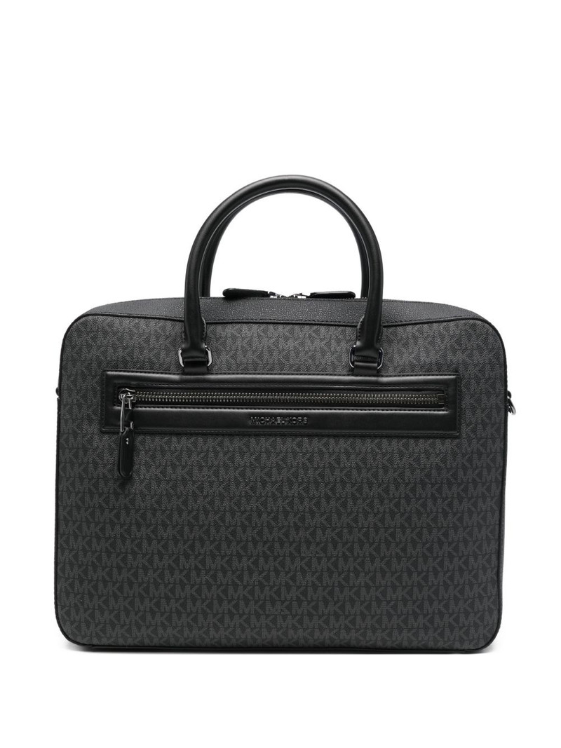 logo-print zip briefcase 1