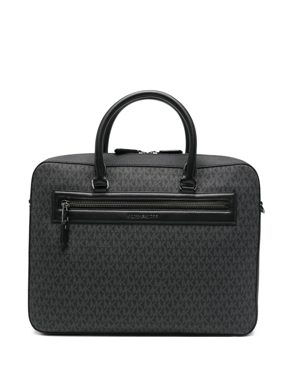 logo-print zip briefcase - 1
