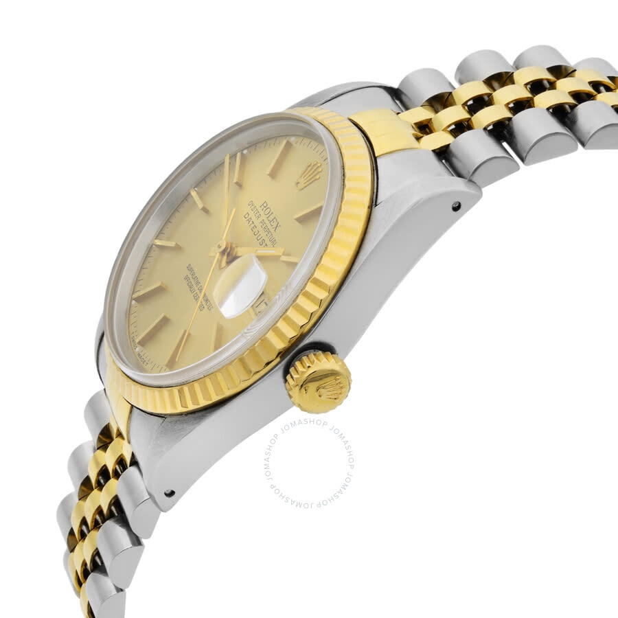 Pre-owned Rolex Datejust Automatic Chronometer Champagne Dial Men's Watch 16233 CSJ - 3