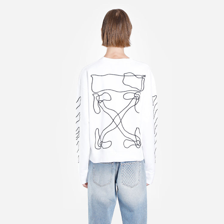Off-White Abstract Arrows Sweatshirt Arrow Long Sleeves Pullover White OMBA035F19E300110110 - 5