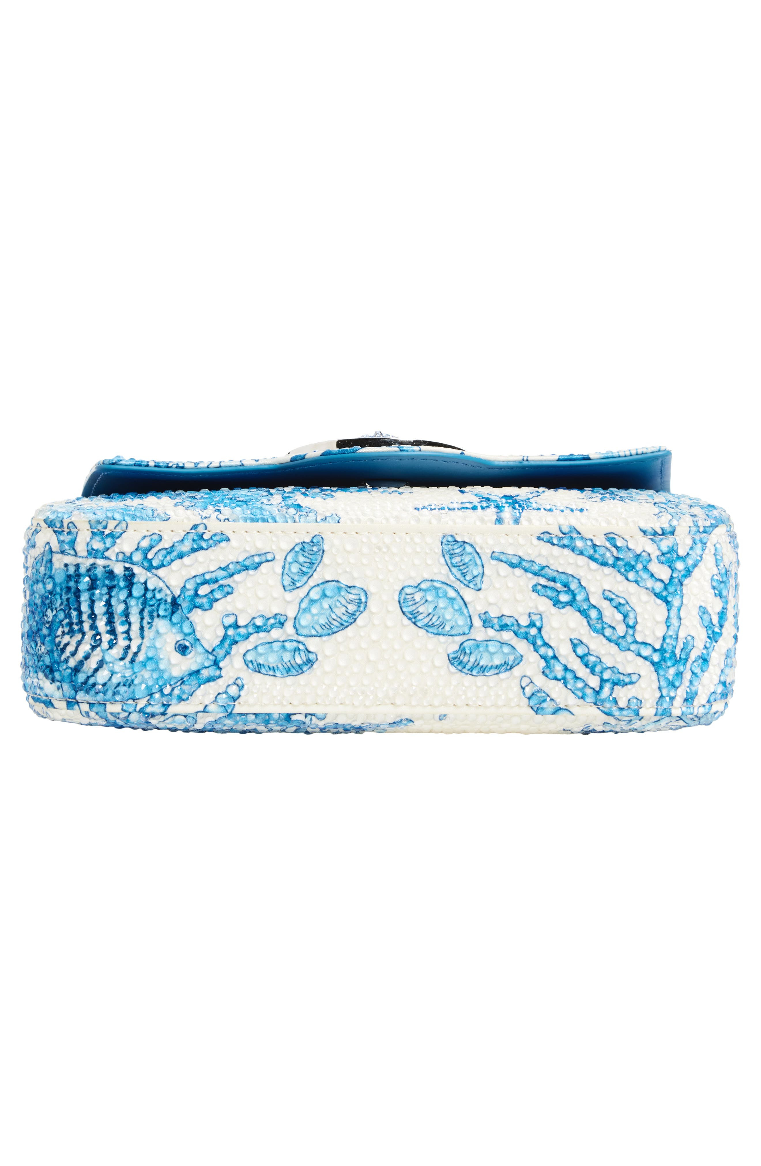 Versace Mini La Medusa Underwater Barocco Satin Top Handle Bag in Bright Blue Multi at Nordstrom - 6
