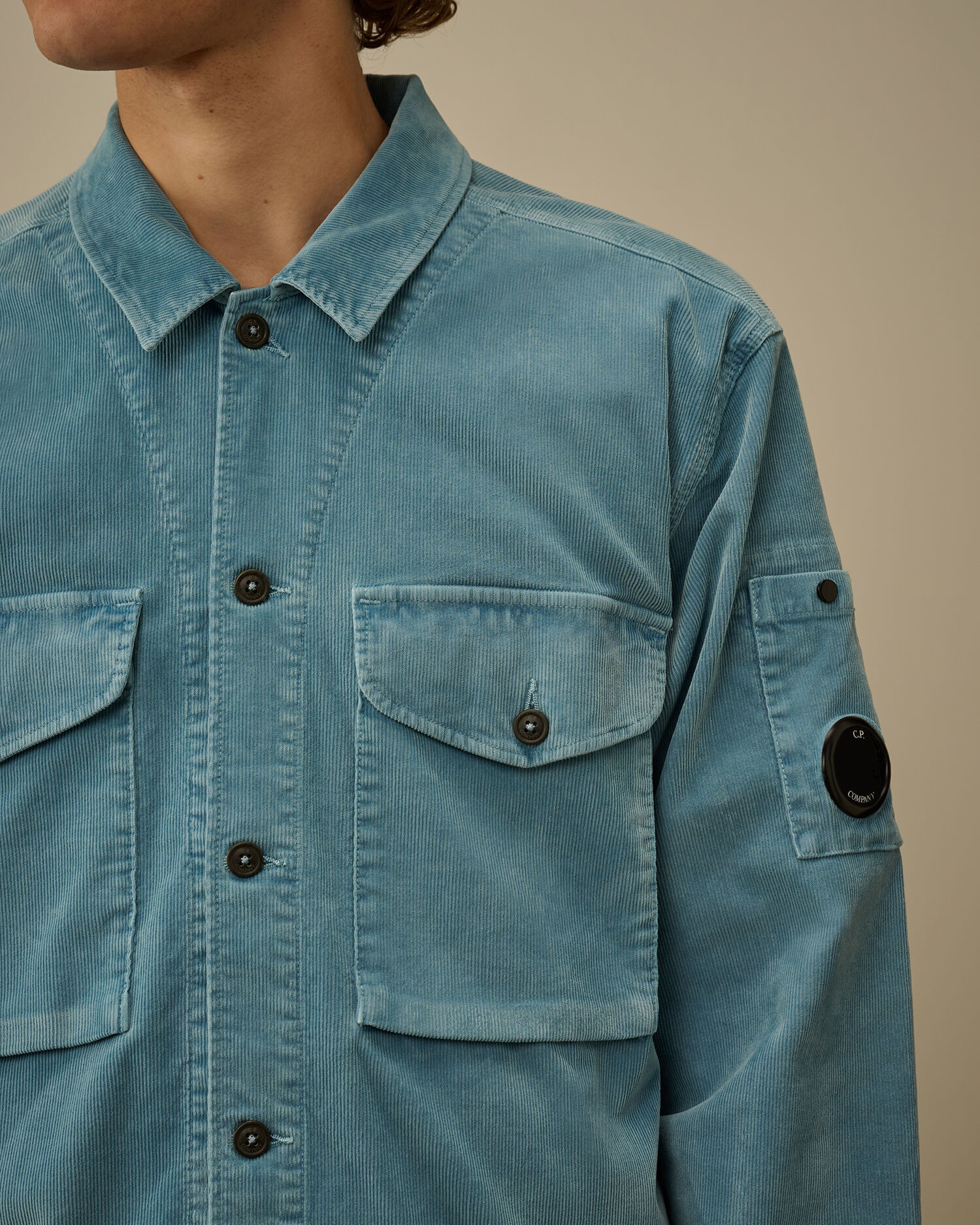 Corduroy Lens Button Overshirt - 5