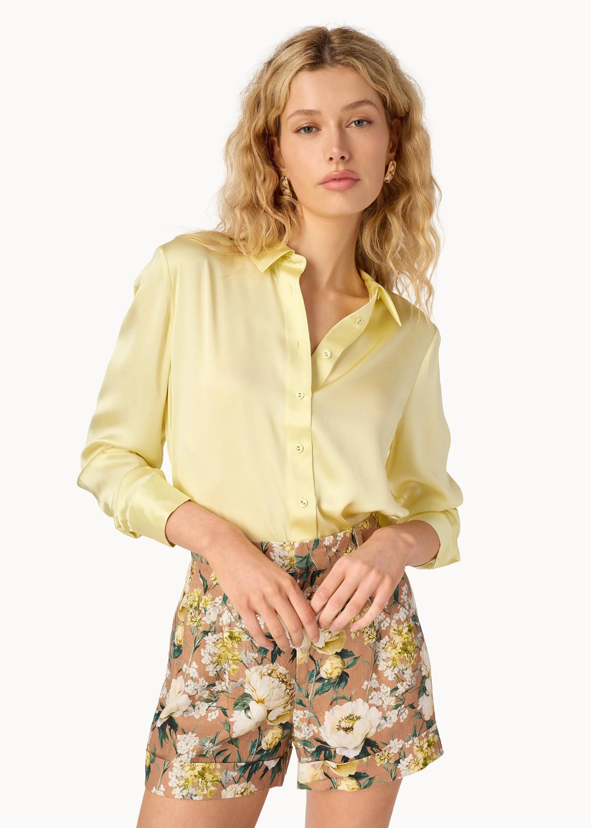 CROSBY SILK BLOUSE BUTTERCUP - 1