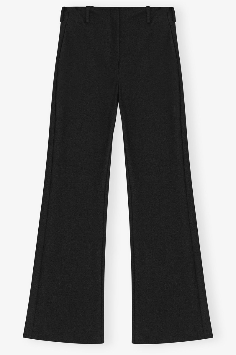 BLACK HEAVY COTTON TAILORING FLARED PANTS 1