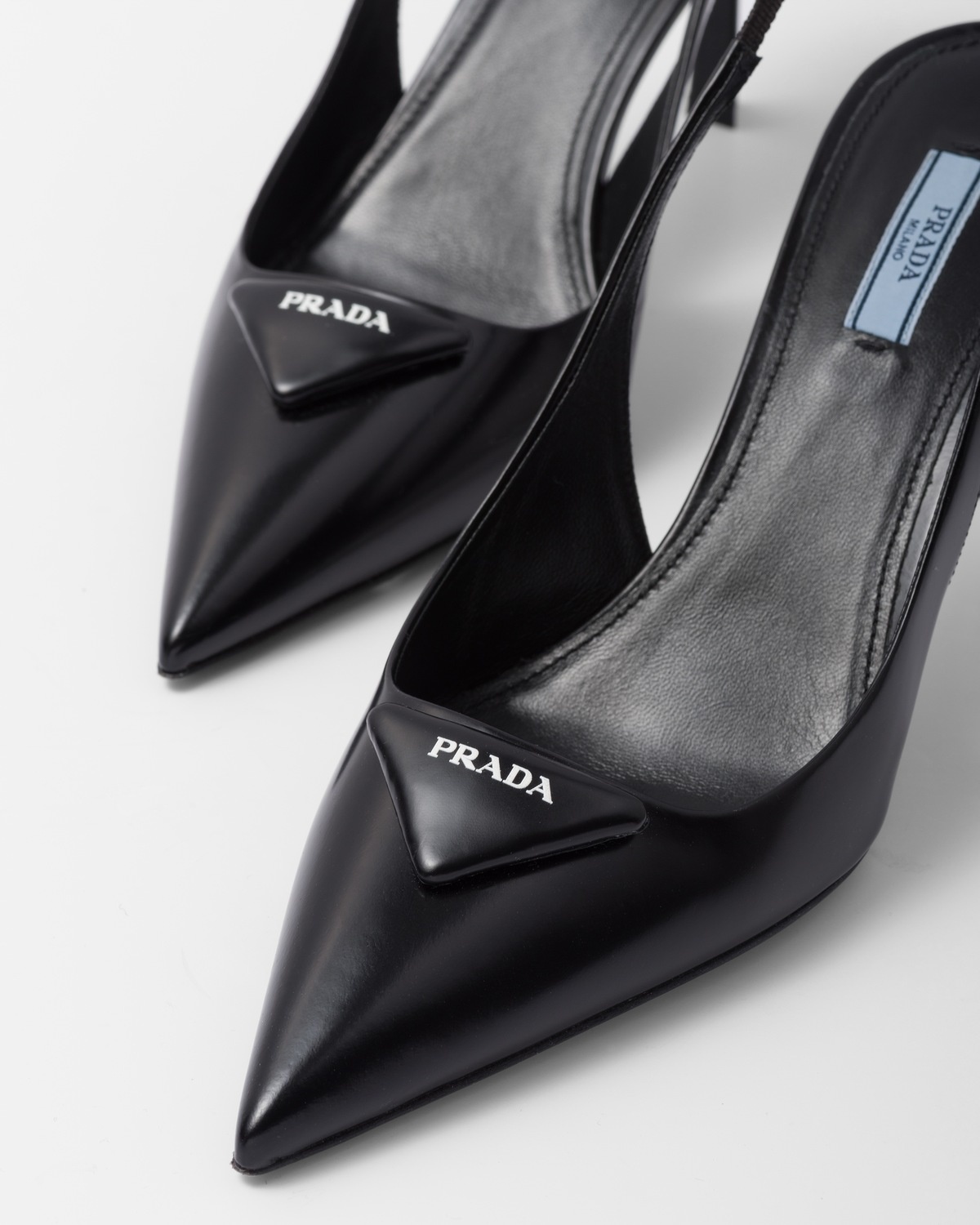 Brushed leather slingback pumps - 6