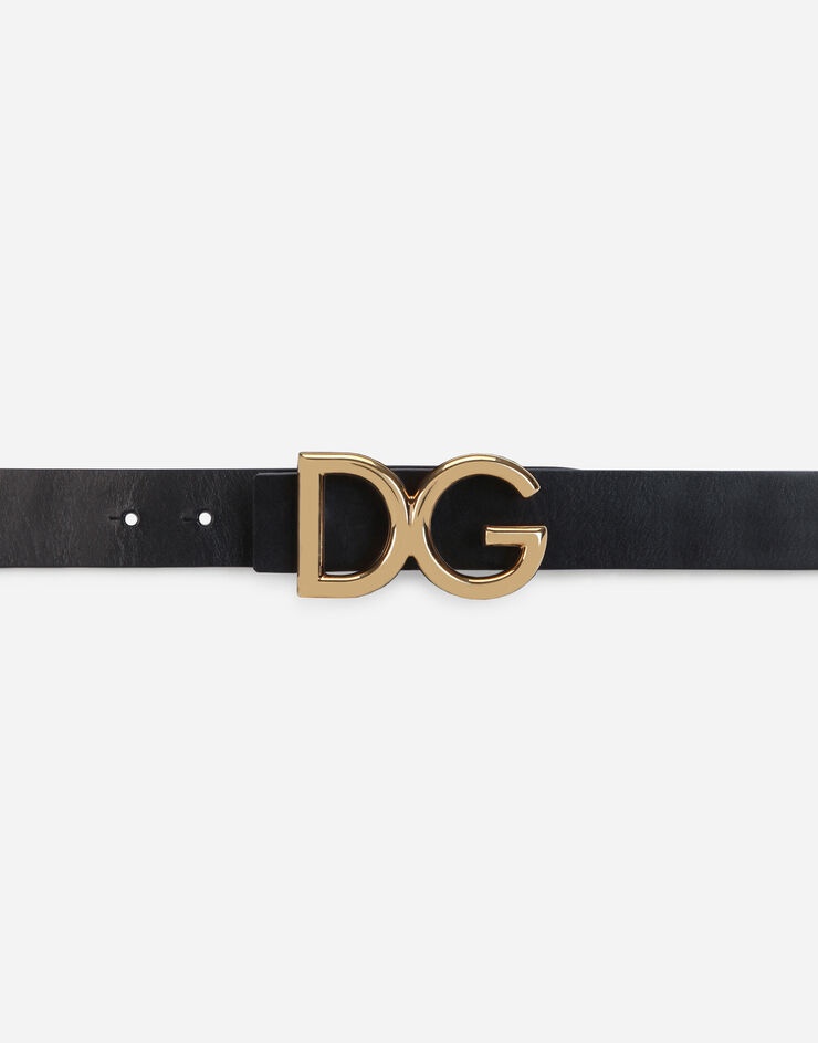 Leather belt with DG logo - 3