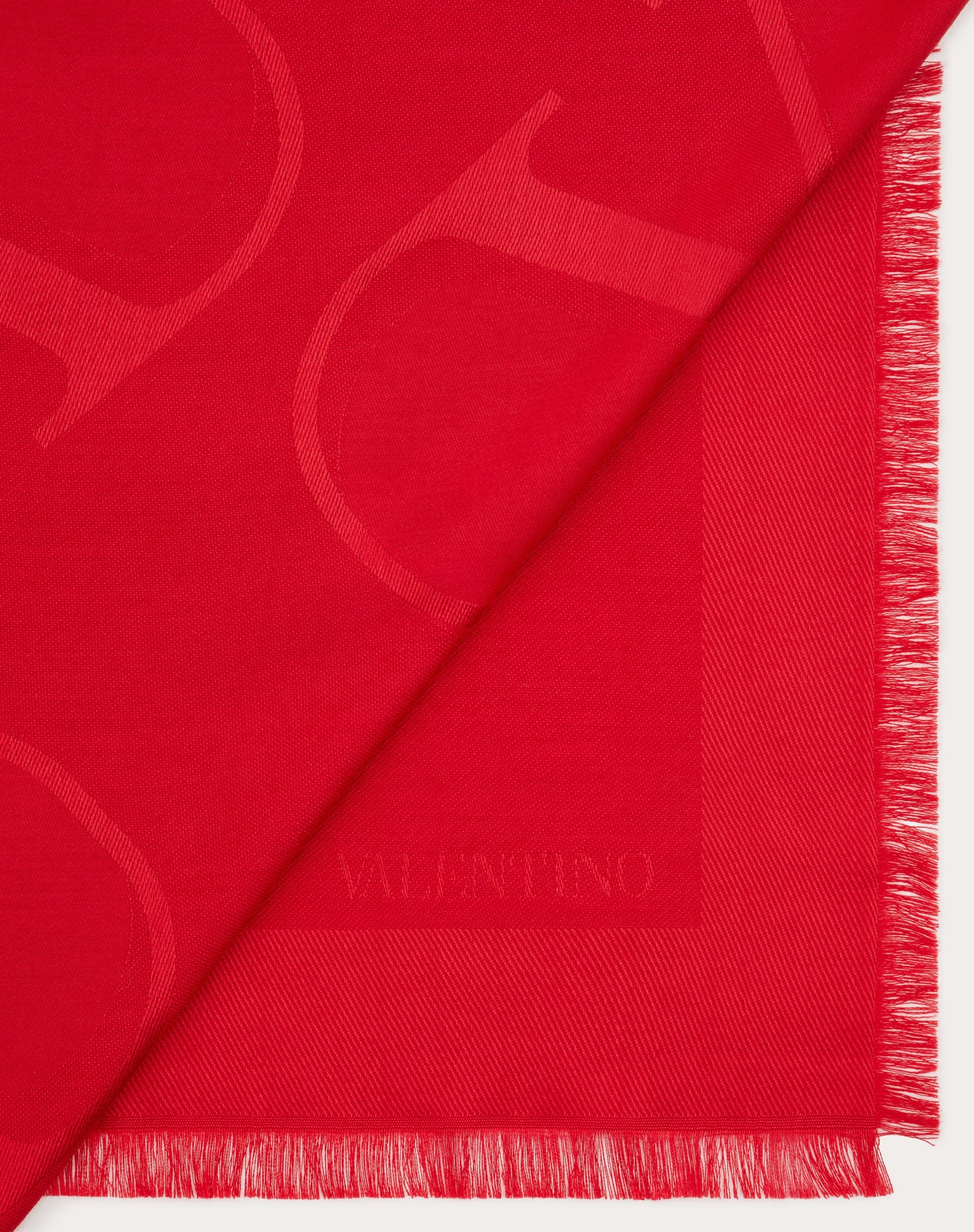 VLOGO SIGNATURE JACQUARD SHAWL IN SILK AND WOOL 140X140 CM - 3