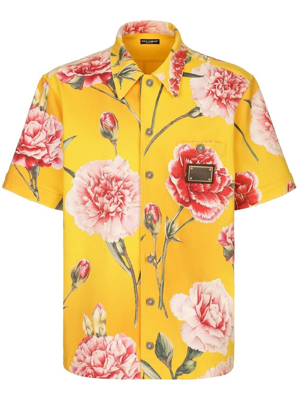 floral-print short-sleeve shirt - 1