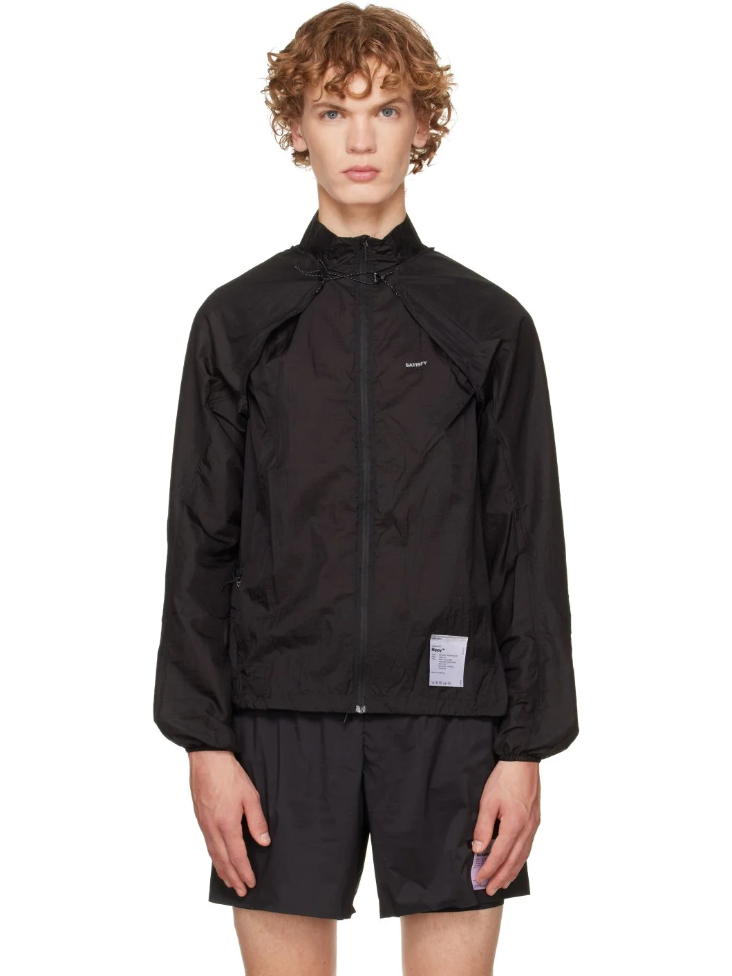 Black Rippy Modular Windbreaker Jacket - 1