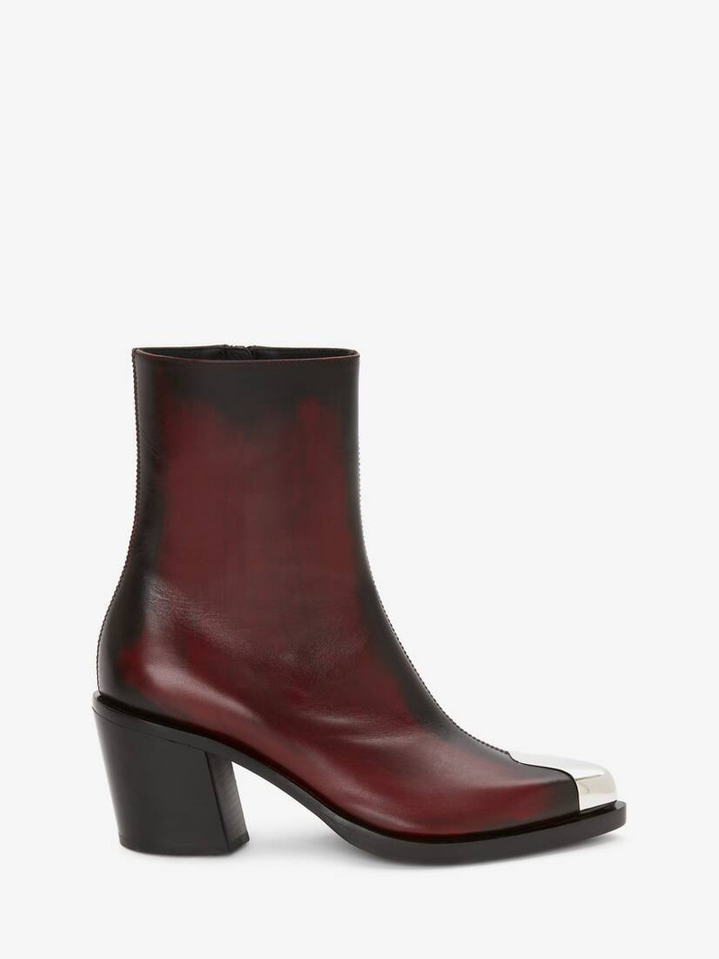 Punk Boot in Welsh Red/silver 1