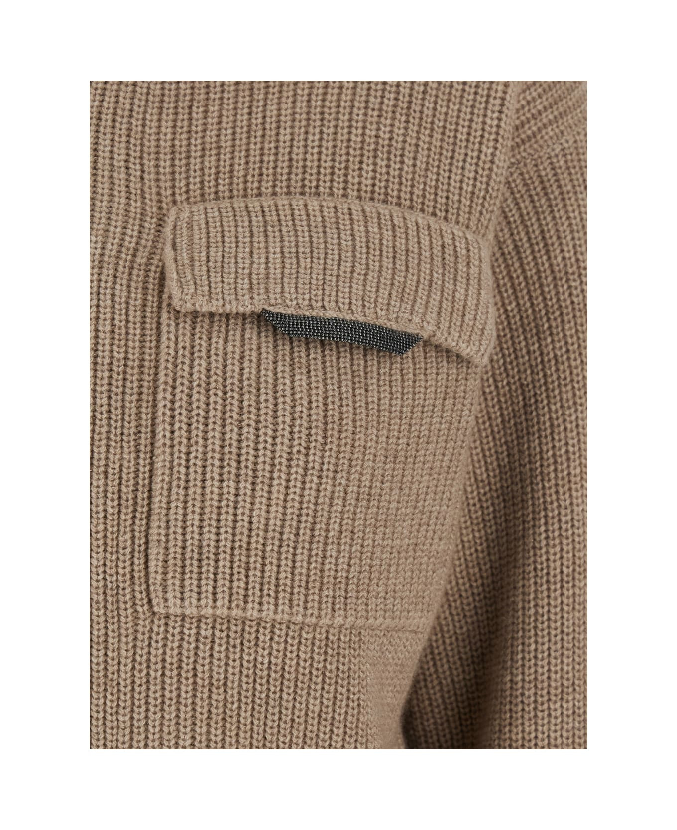 'shiny Flap Detail' Cropped Cardigan - 3