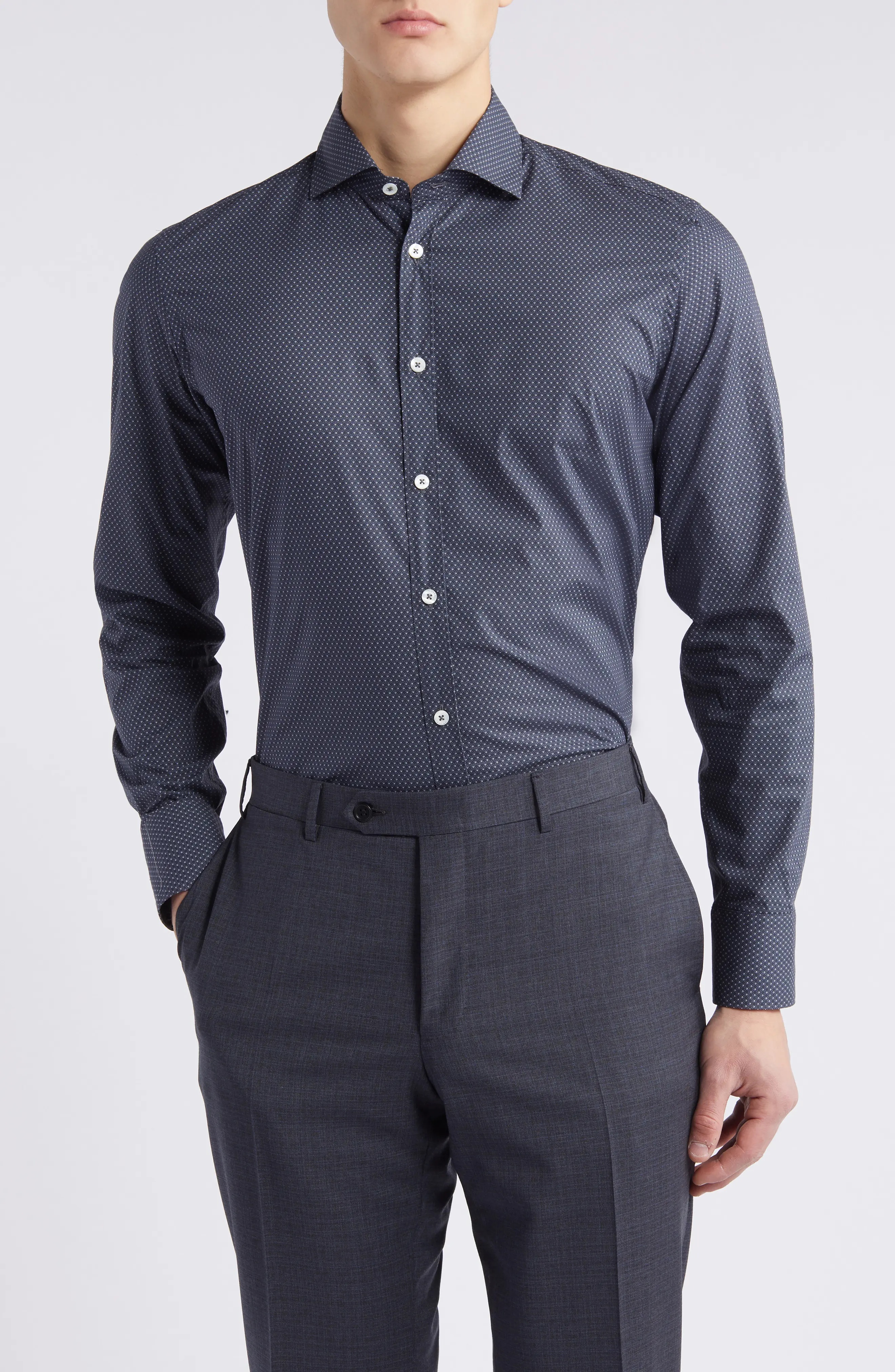 Micropattern Dress Shirt - 1