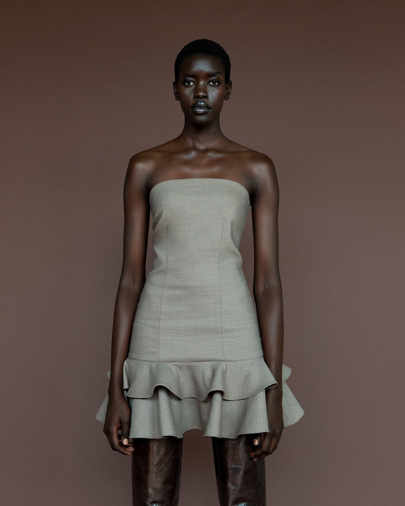 KETTLE CUT MINI DRESS HAZELNUT 3