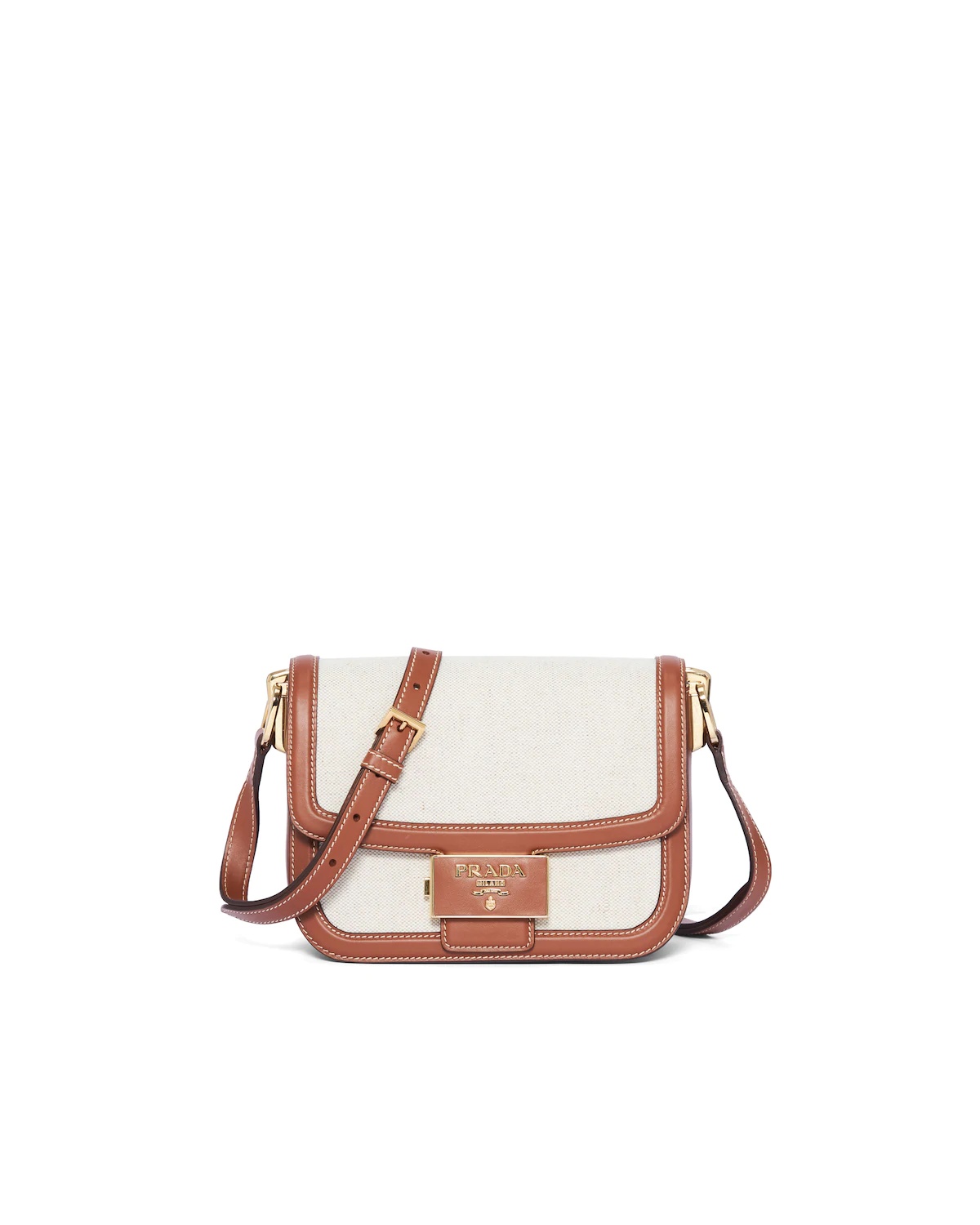 Prada Emblème Bag in linen blend and leather - 1