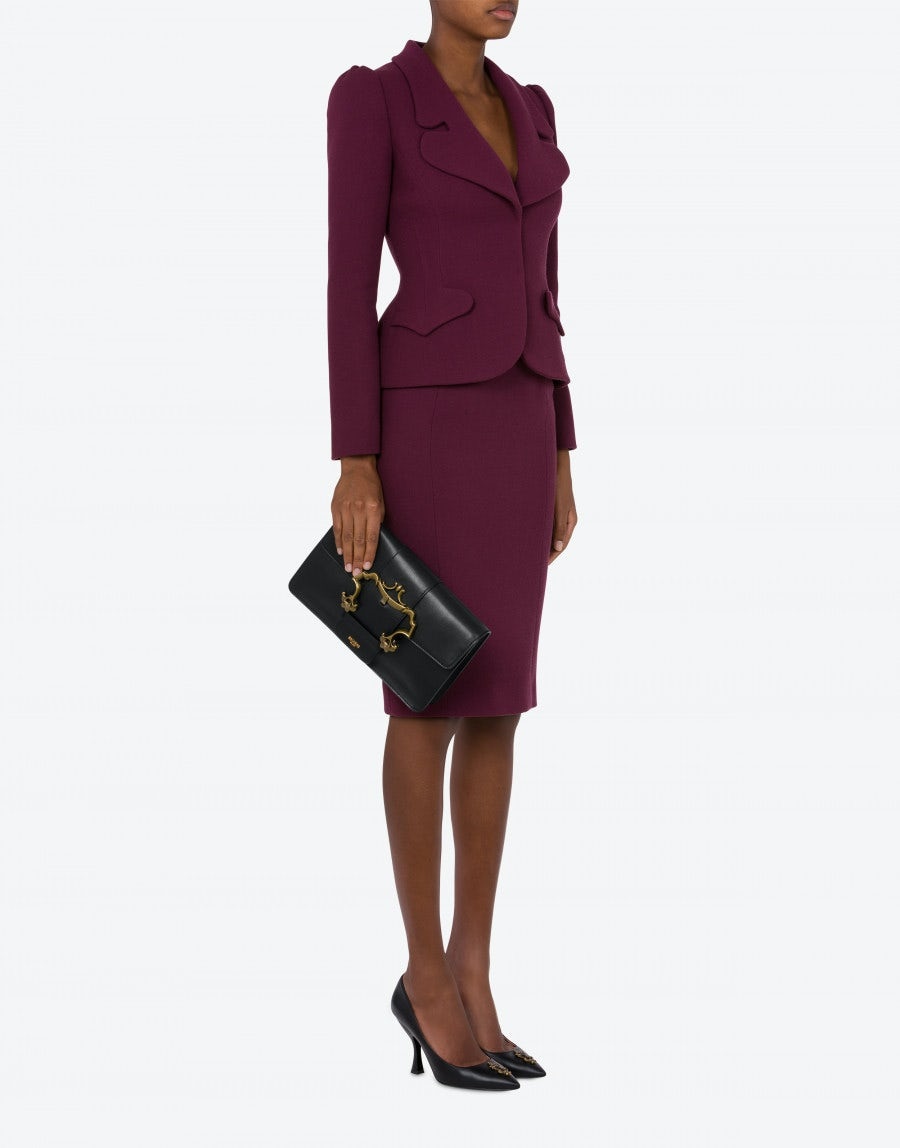 CALFSKIN BAROQUE BUCKLE CLUTCH - 6